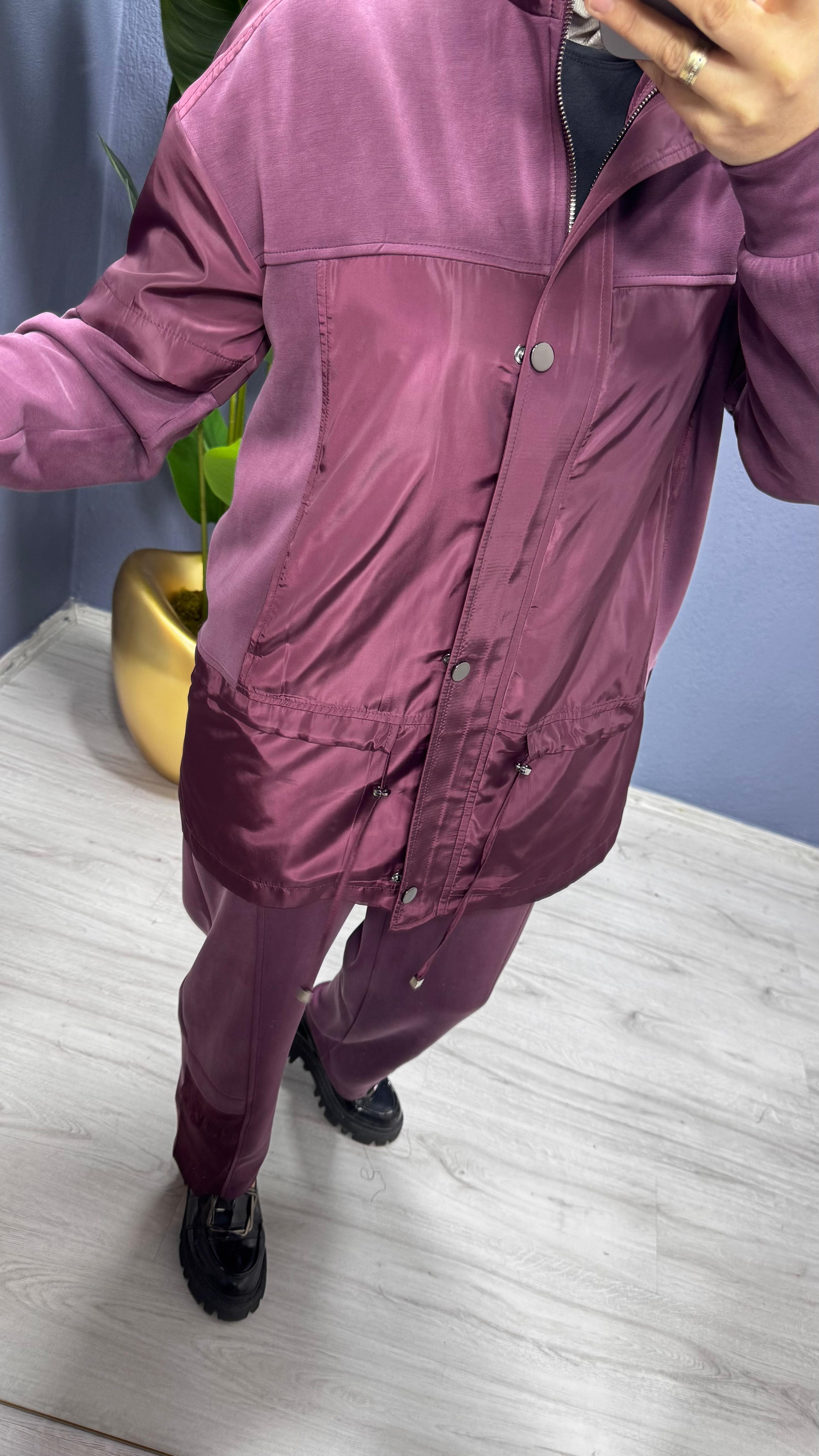 Tığ Triko  Dik yaka Önden Patlı Pantolonlu Takım TKM.5049.01