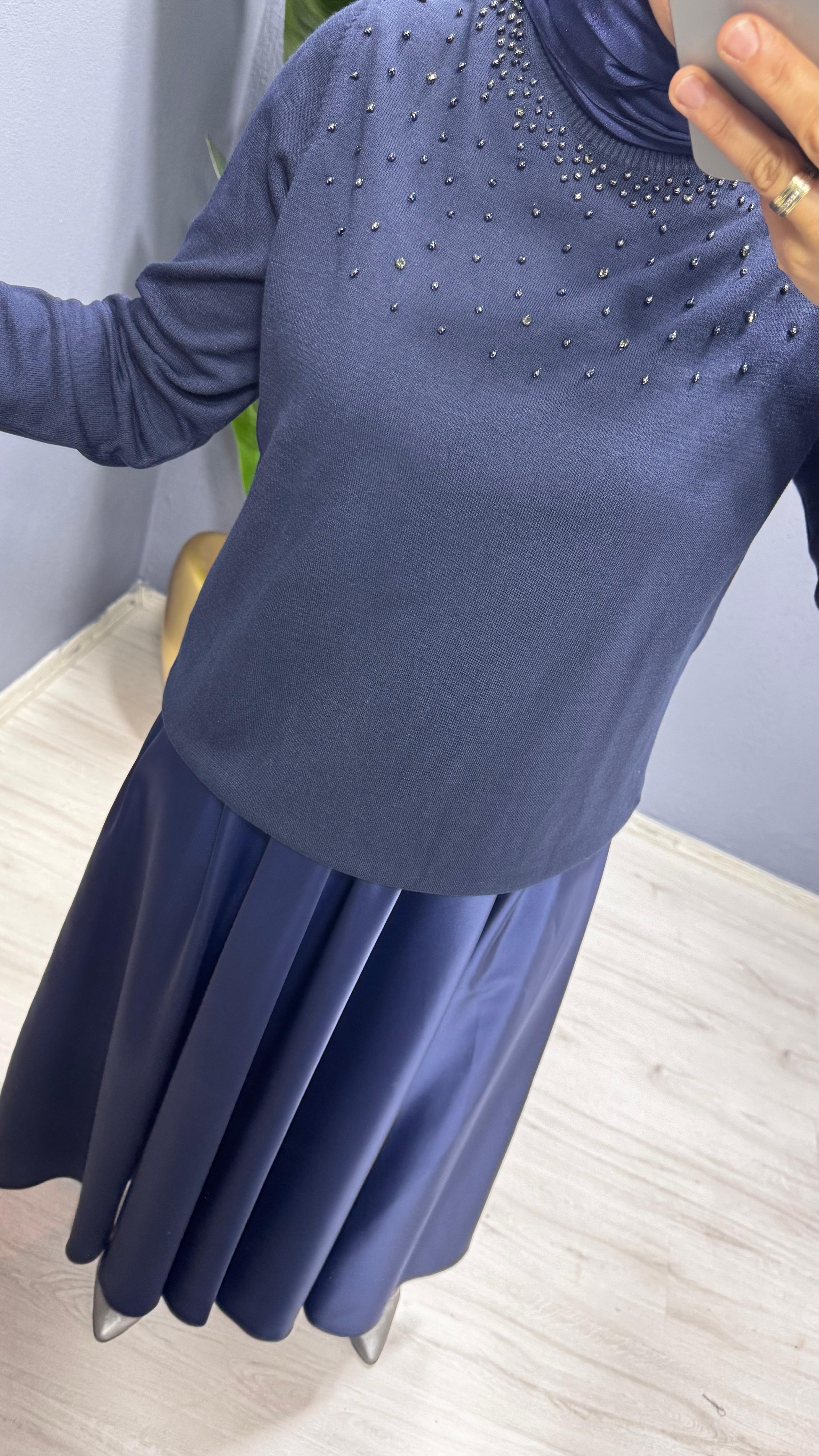 Missnisa Saten Pile Midi Etek 639