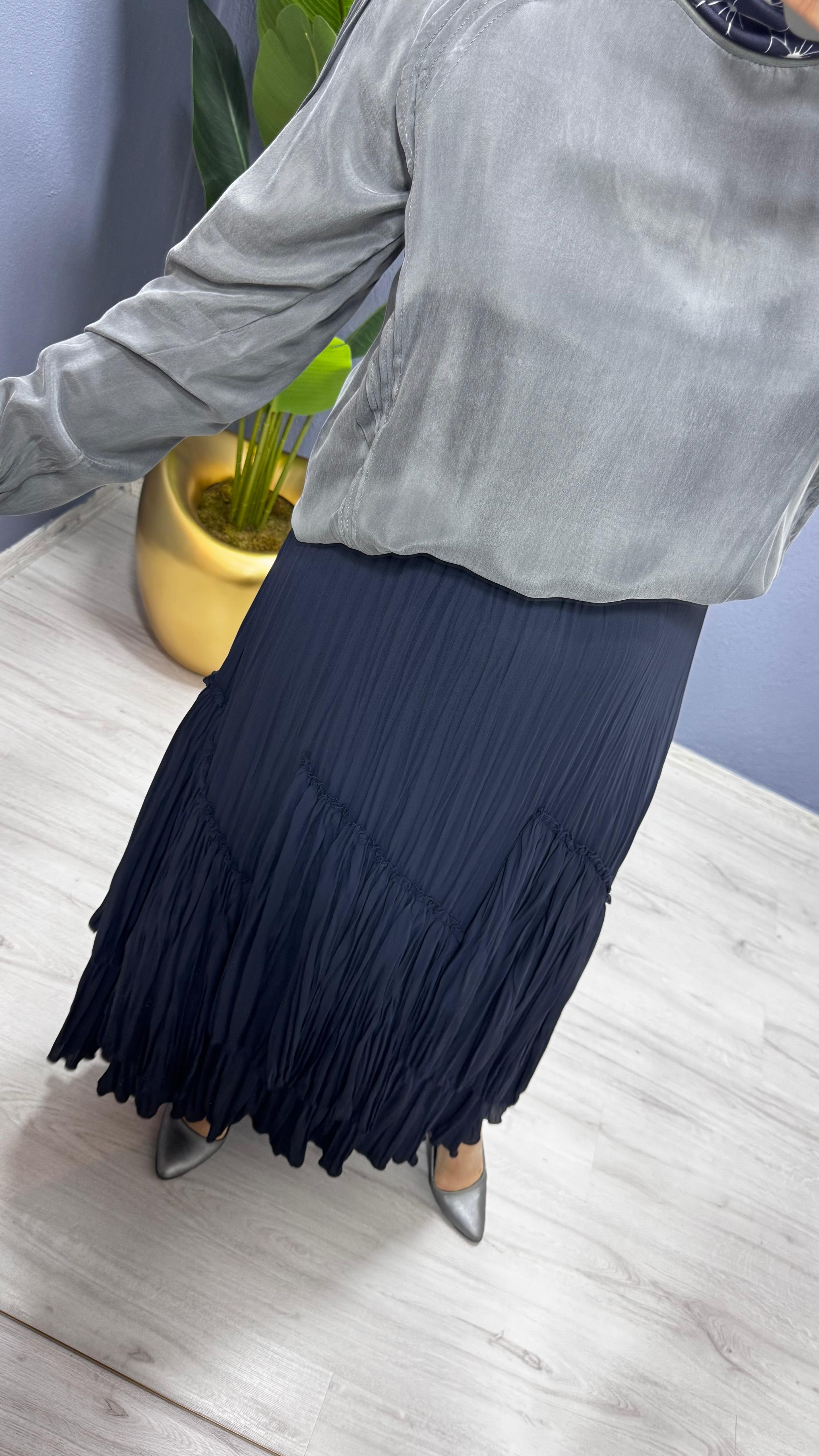 Sentez Viola Parçalı Kıriştırma Etek Etek (5475)