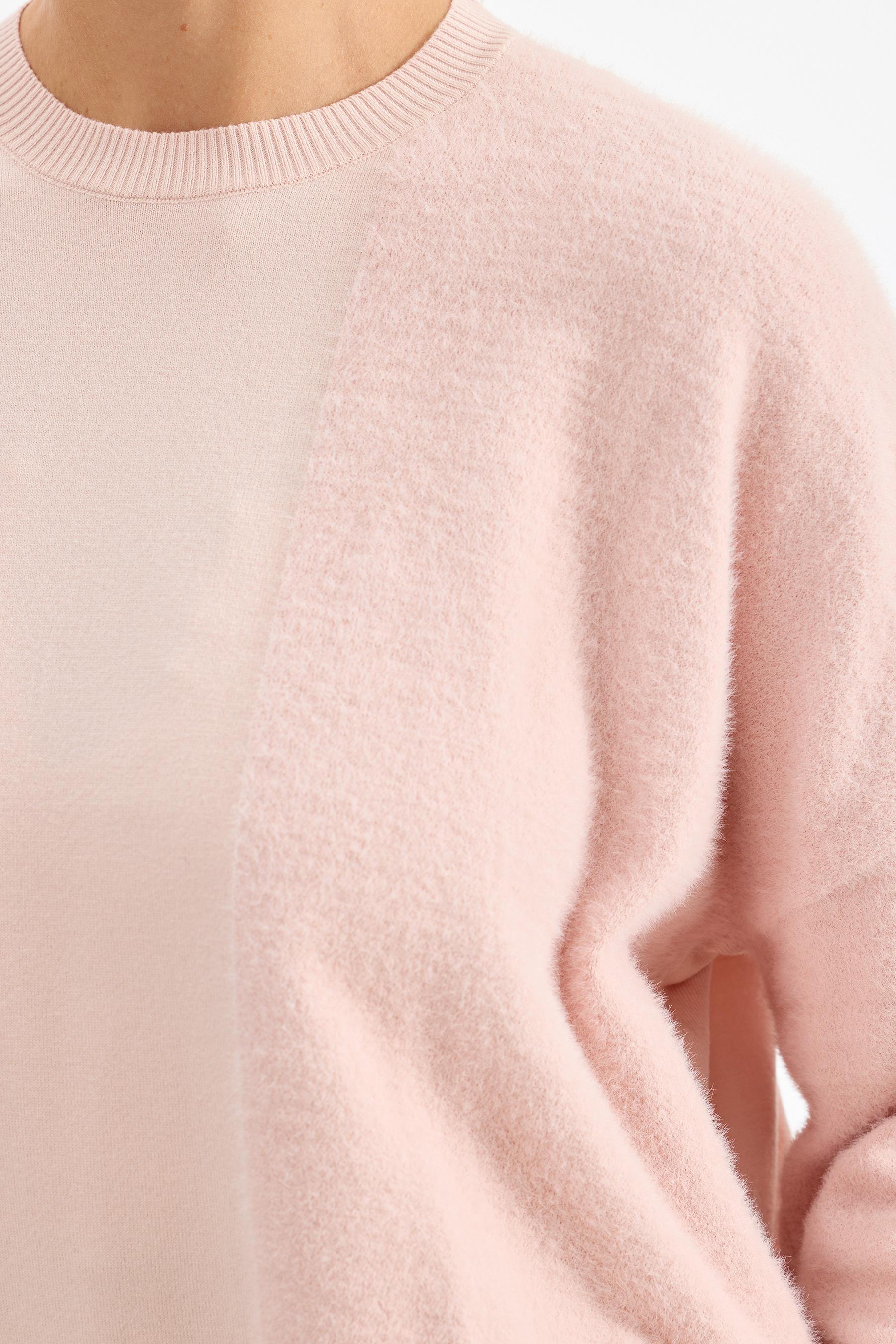 Tığ Triko Sol Tarafı Mink Detaylı Tunik Hırka ( 21664)