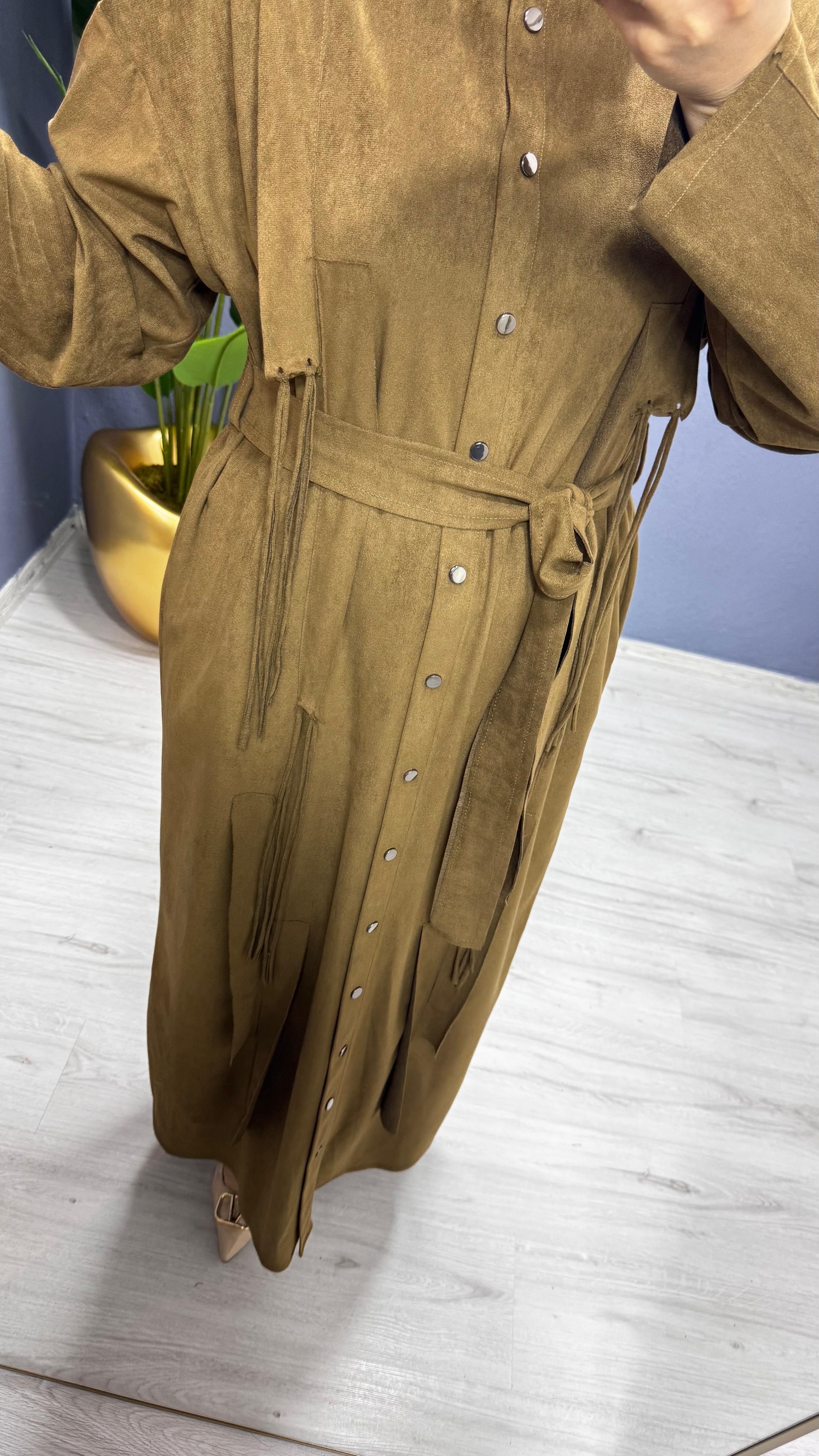 Ceremony Süet Gömlek Elbise (6721)