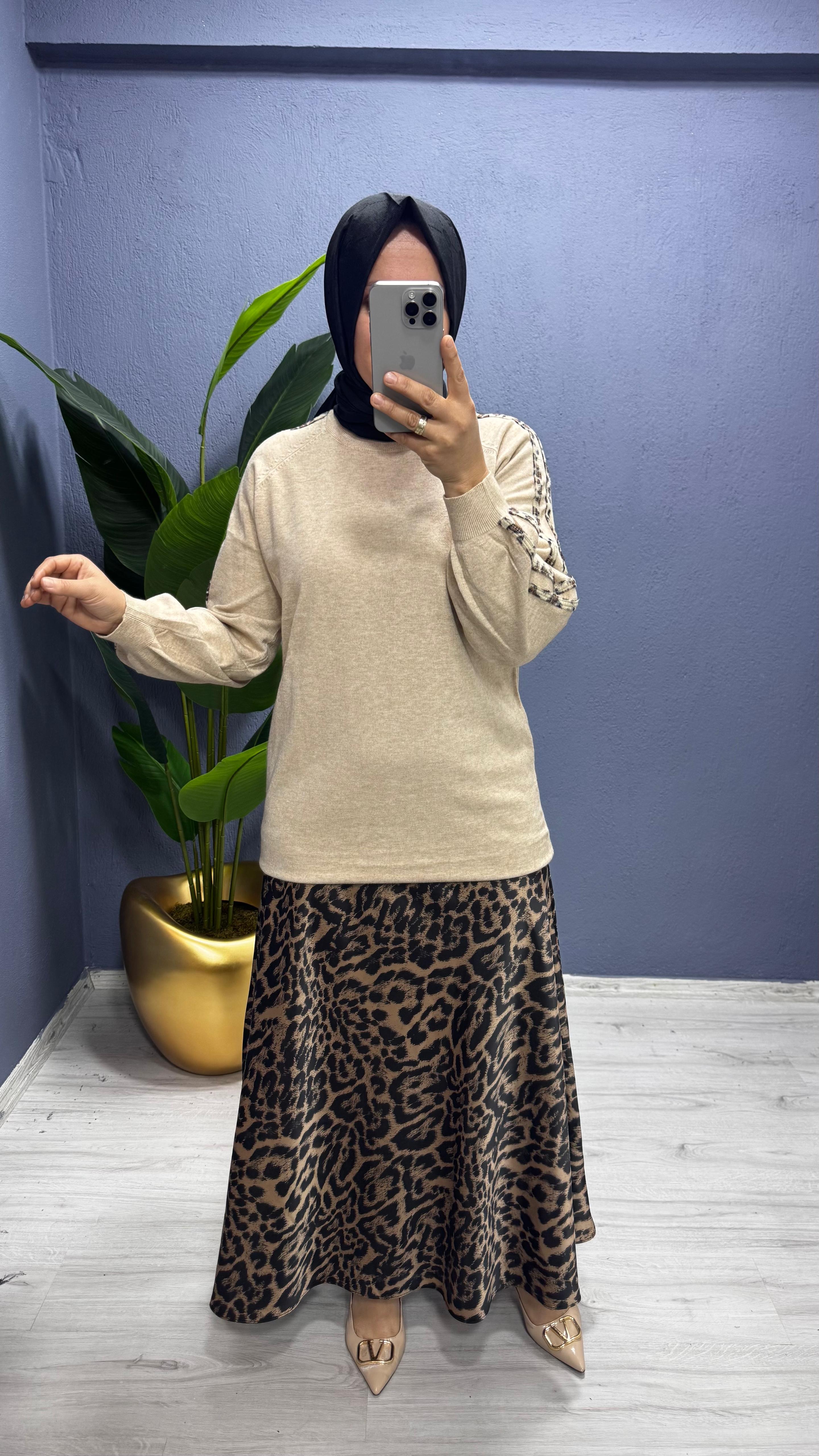 Missnisa Leopar  Saten Etek 447-3