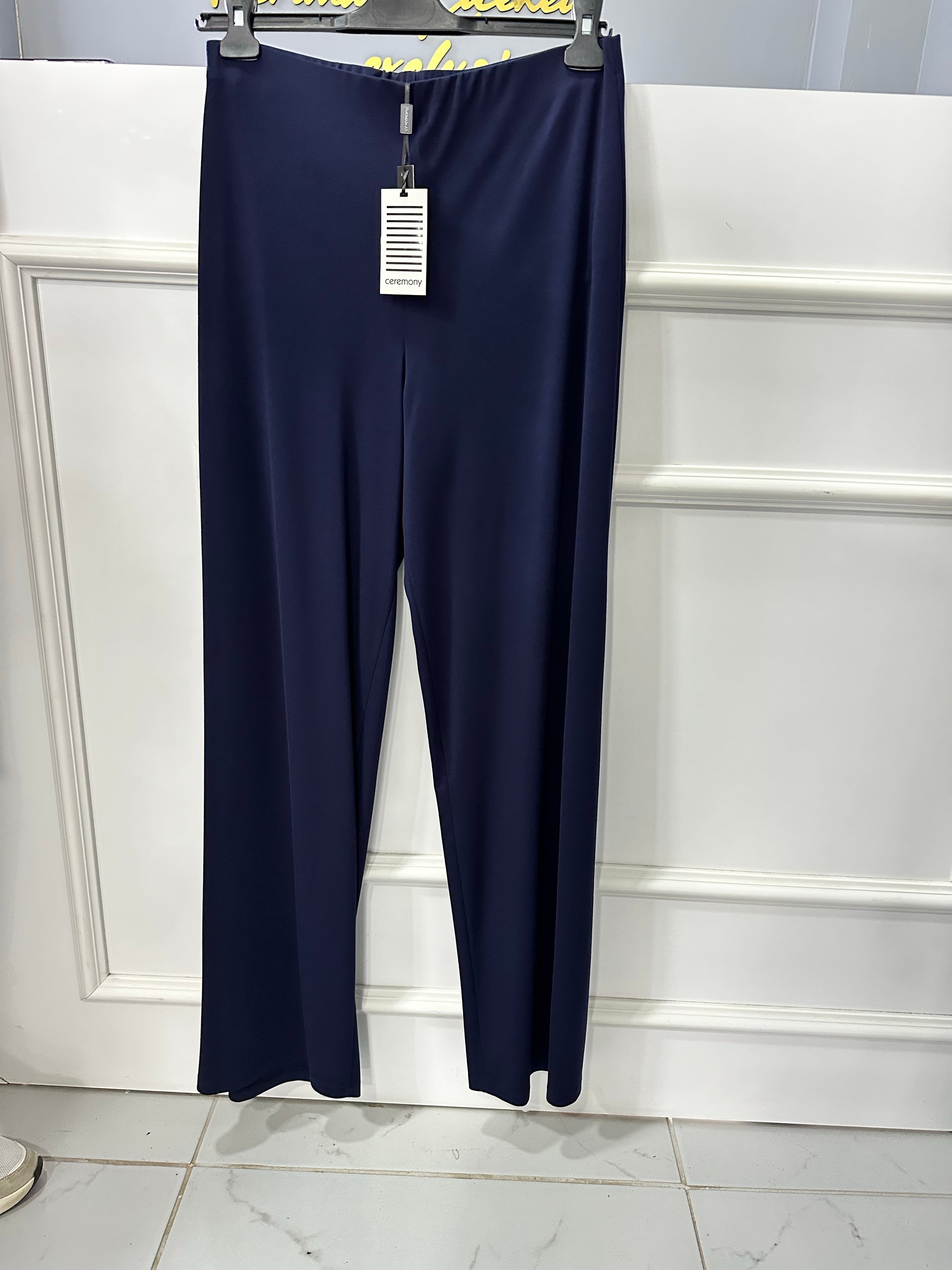Ceremony Beli Düz Lastikli Pantolon (w-6326)