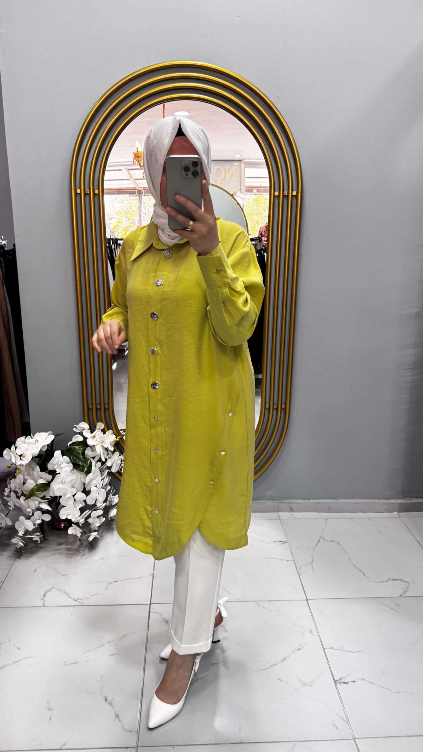 Redshe Düğme Detaylı Uzun Tunik (21728)