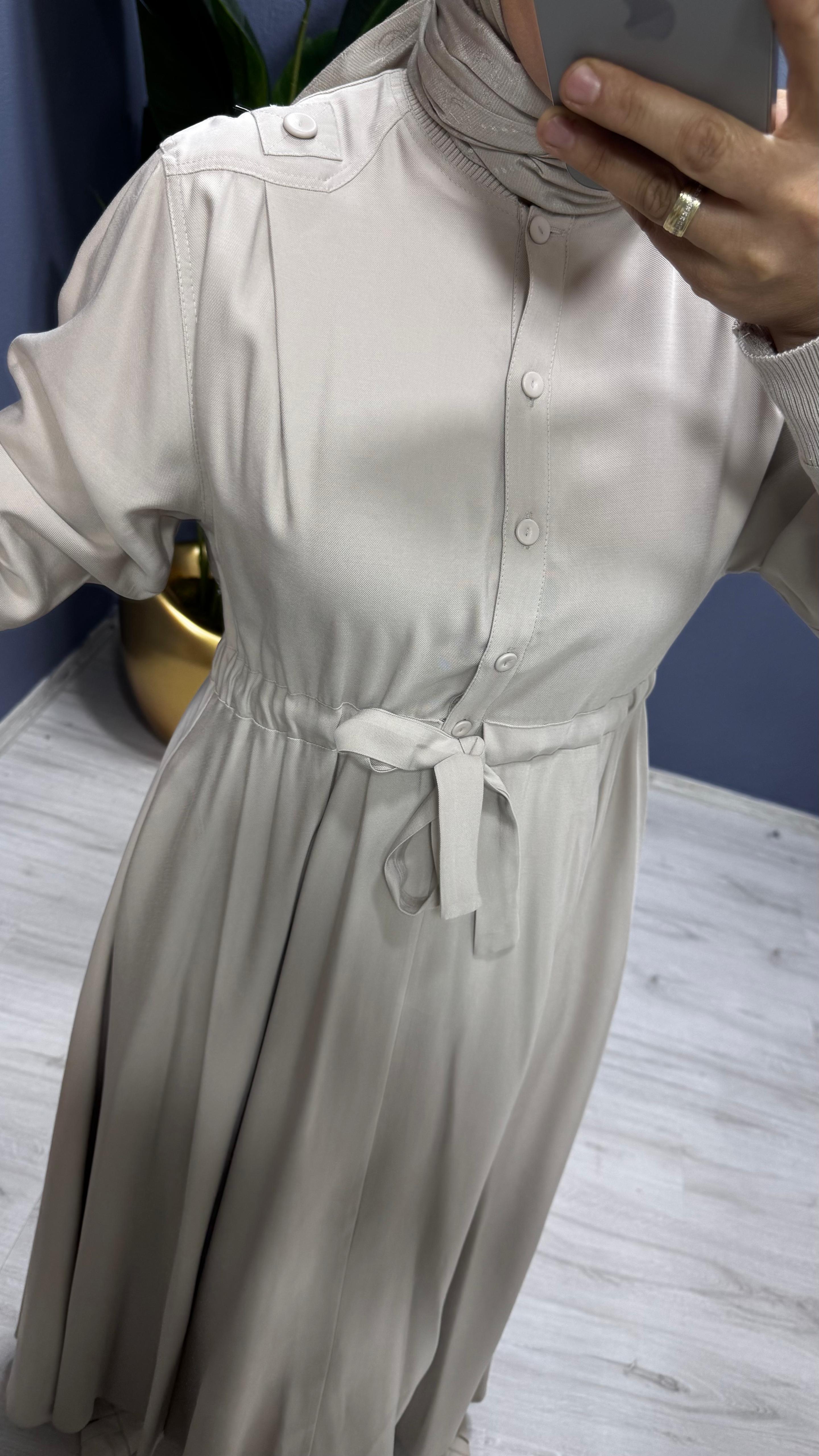 Ceremony Anjelik Önden Yarım Düğmeli Elbise (6702)