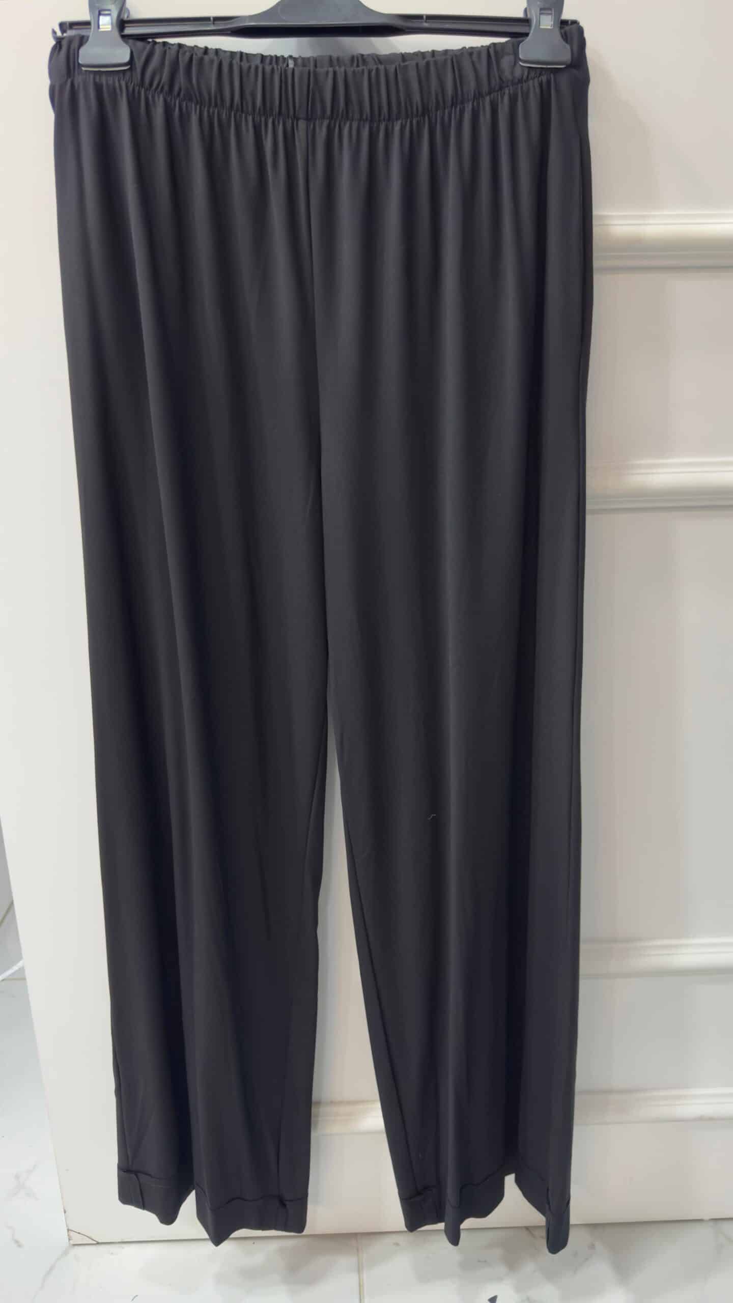 Ceremony Paçası Katlama Dikiş Beli Lastikli Bol Paça Bambu Pantolon (5350)