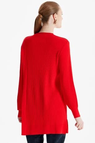 TIĞ TRİKO ASİMETRİK DETAYLI RAYON TUNİK (21278)