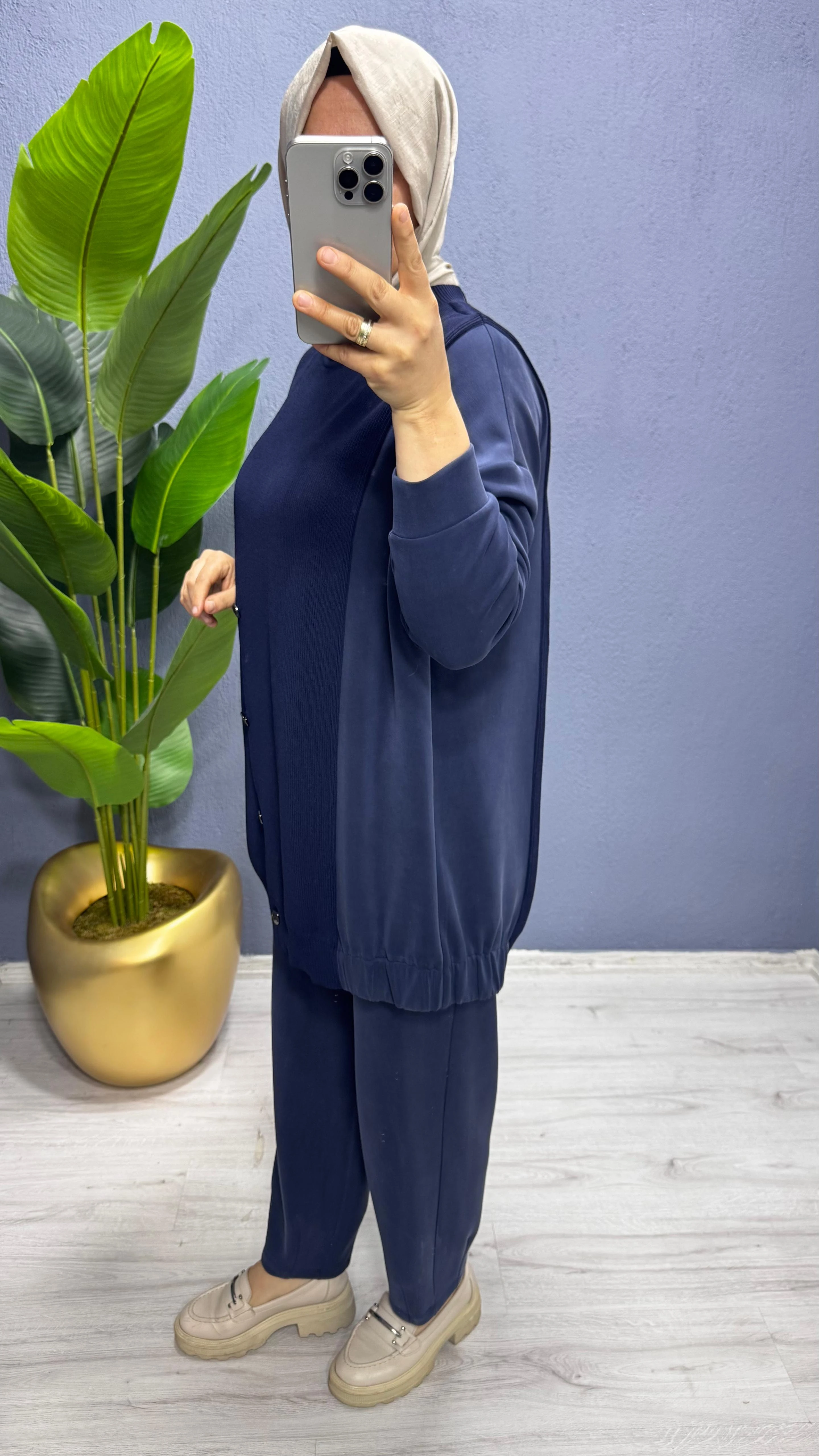 Tığ Triko Triko Kombinli  Tunik Pantolon Takım TKM.5041.01