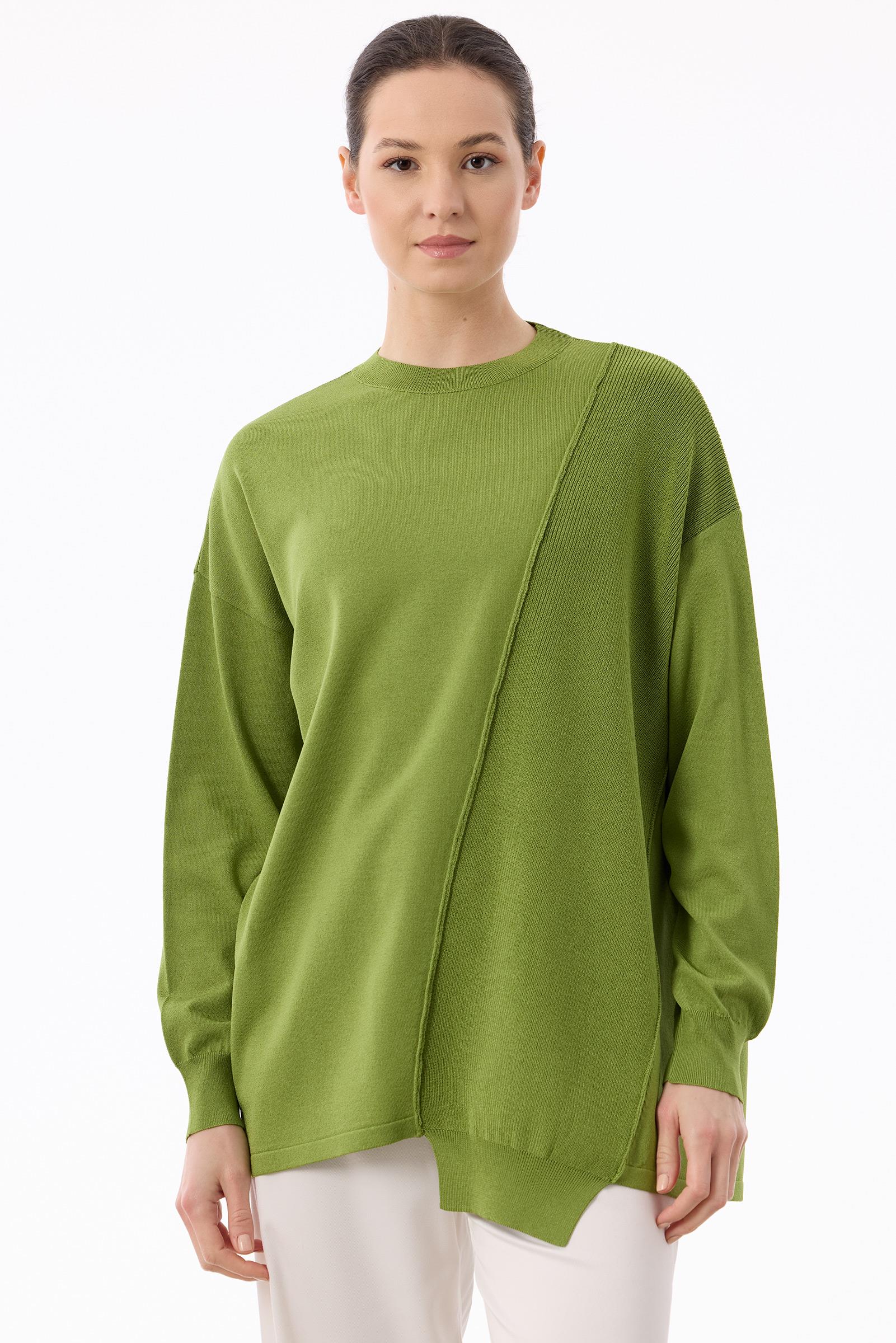 Tığ Triko Örgü Detaylı Rayon Tunik (21872.1)