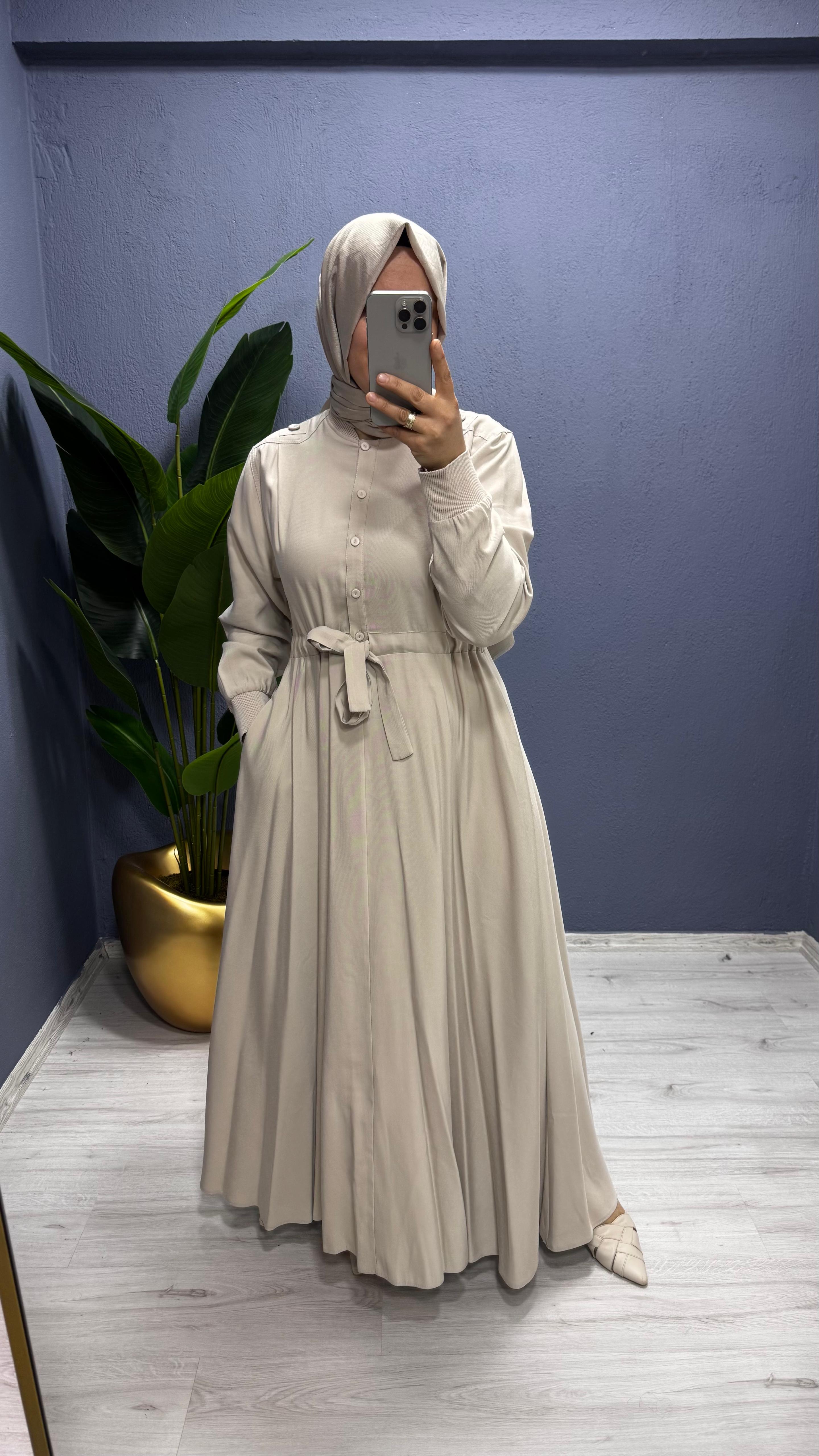 Ceremony Anjelik Önden Yarım Düğmeli Elbise (6702)