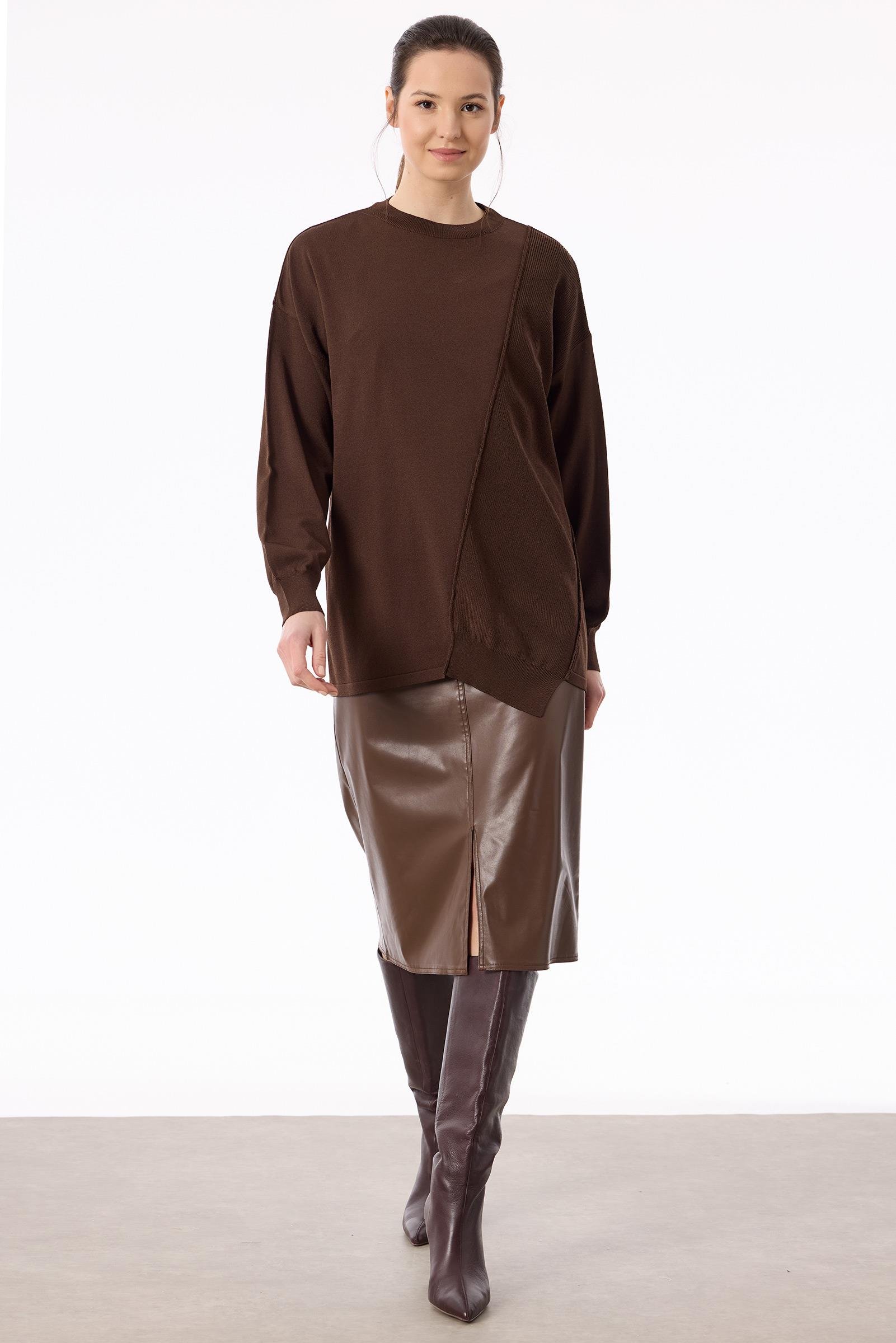 Tığ Triko Örgü Detaylı Rayon Tunik (21872.1)