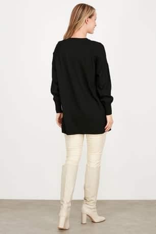 TIĞ TRİKO YANLARI YIRTMAÇLI RAYON TUNİK (21456)