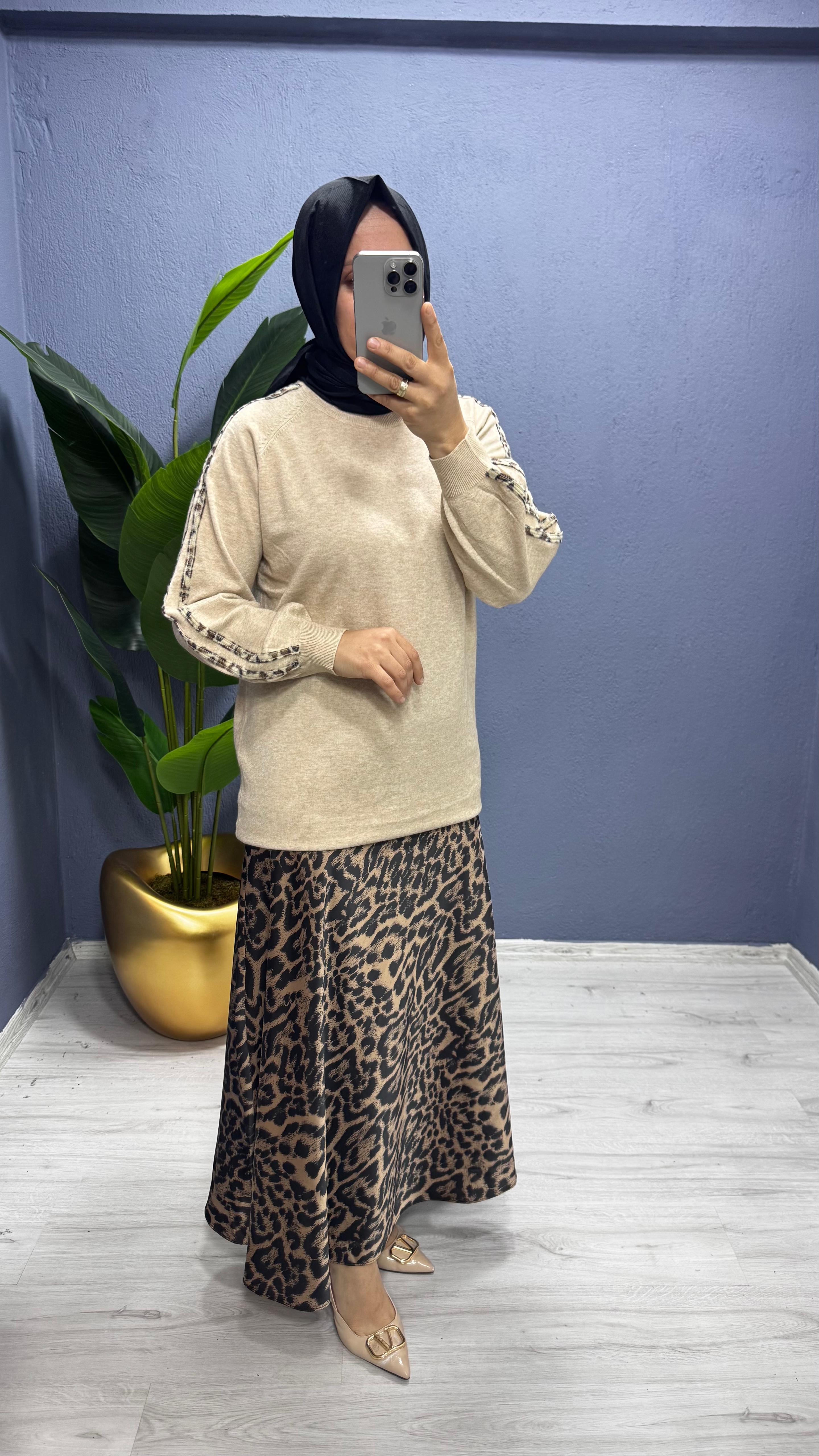 Missnisa Leopar  Saten Etek 447-3