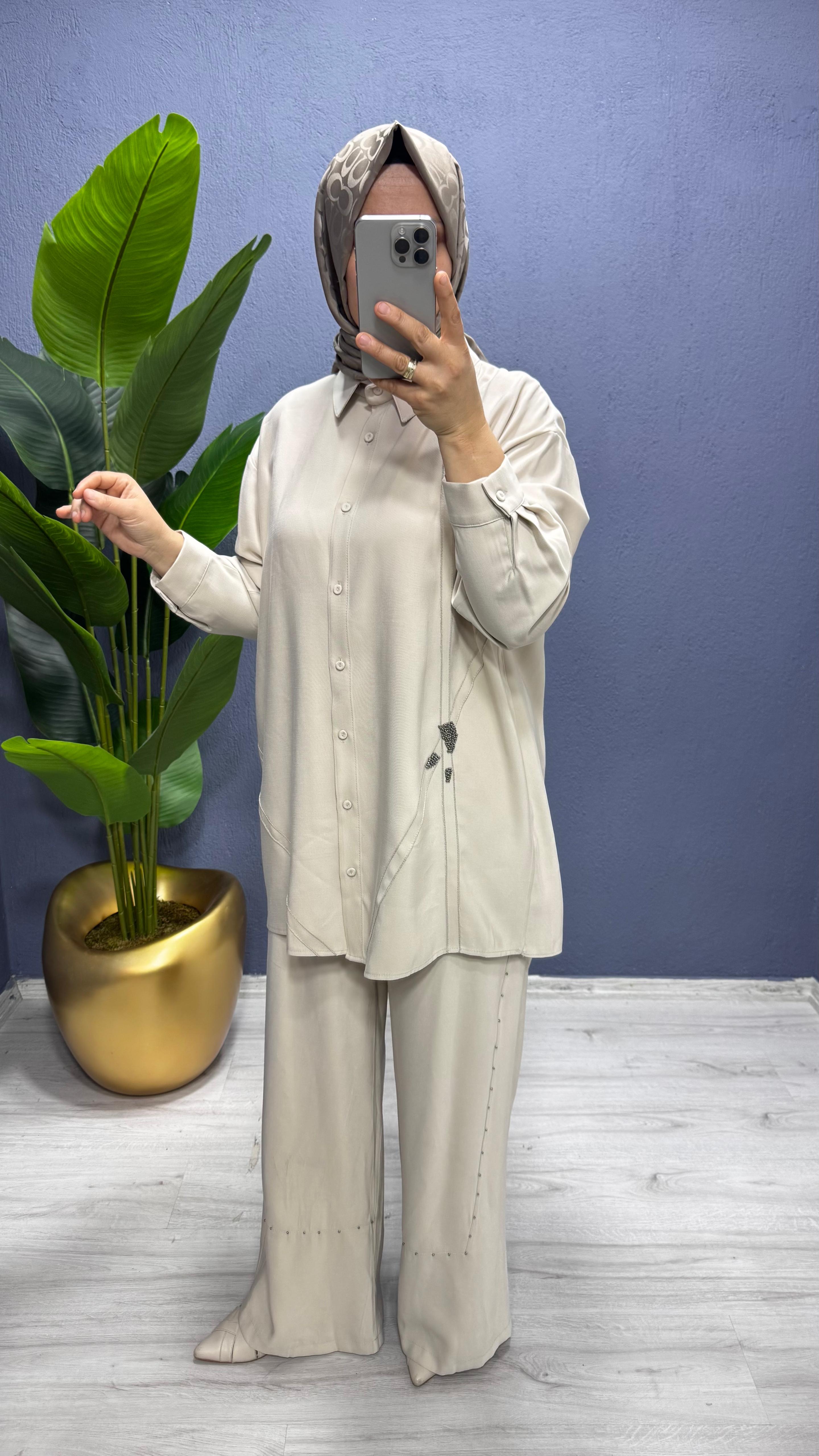 Ceremony Önü Şerit Detaylı Pant.Takım (6906)