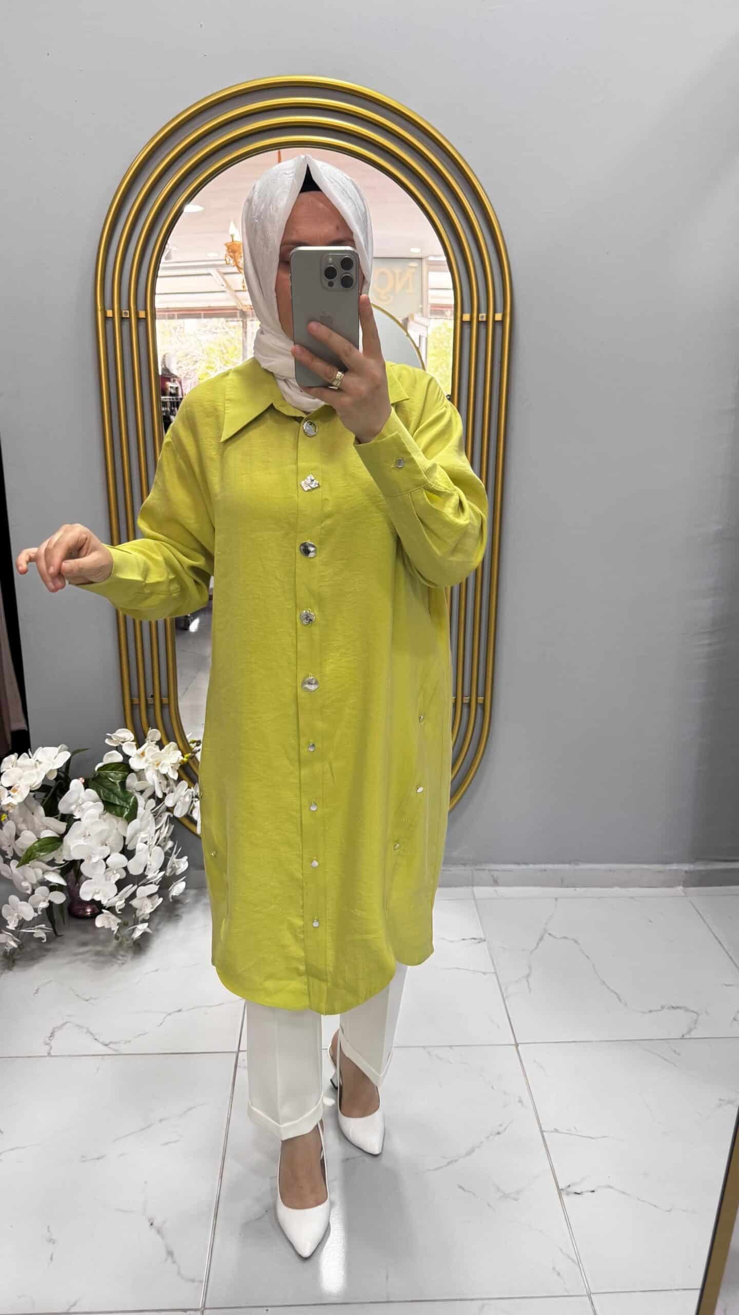 Redshe Düğme Detaylı Uzun Tunik (21728)