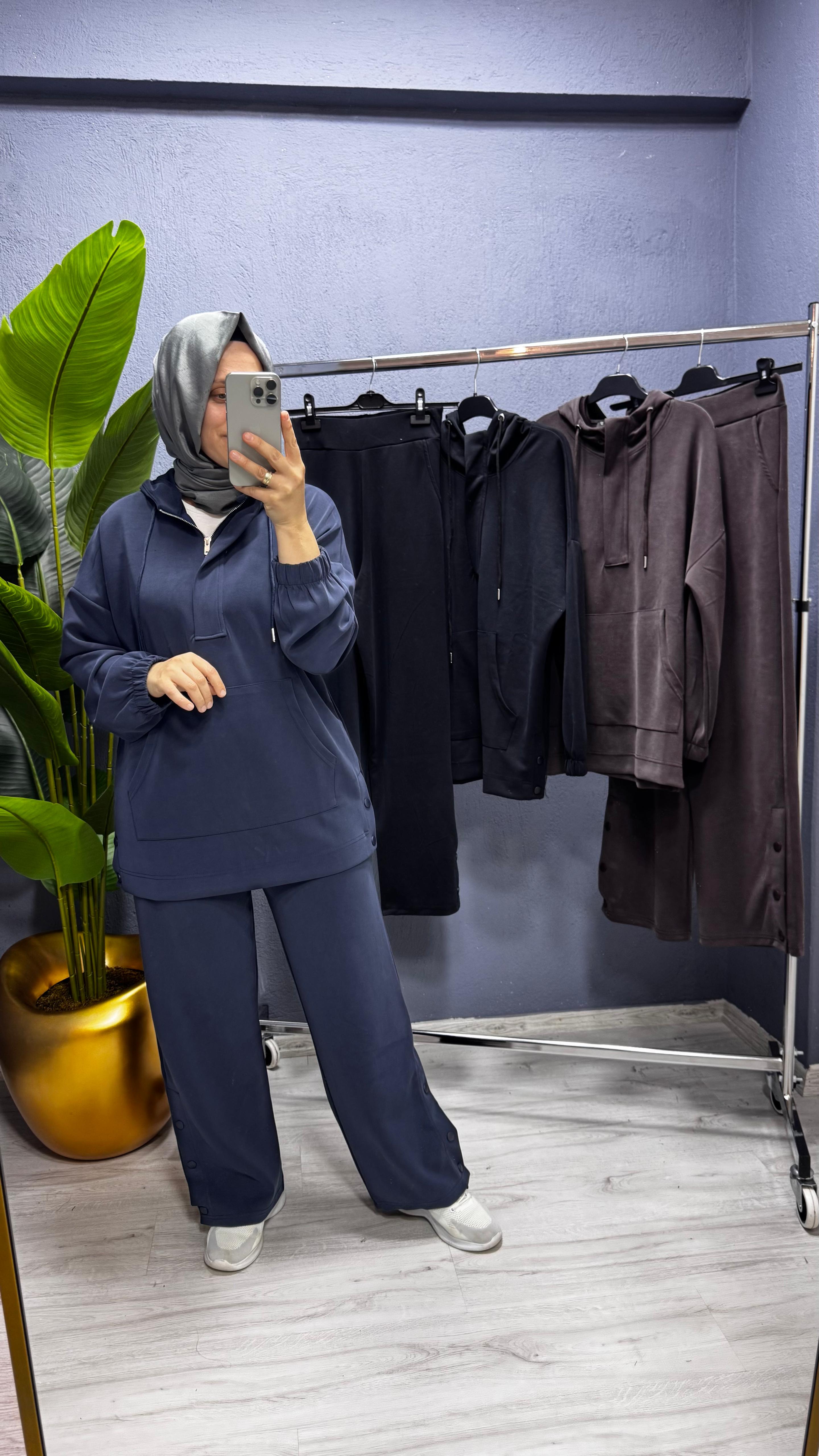 Yanı Çıt Çıt Detaylı Pantolonlu Takım  (1003)