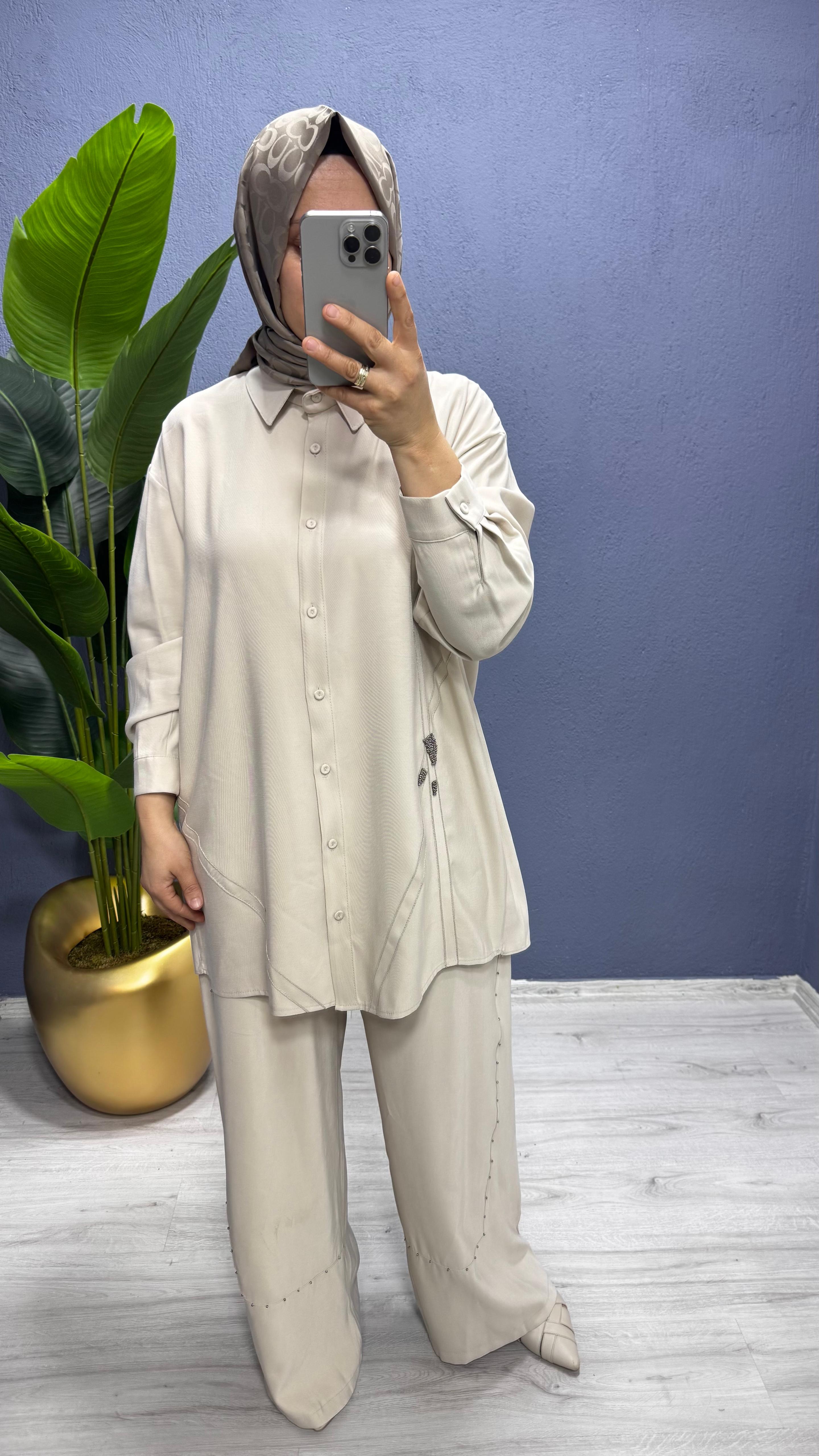 Ceremony Önü Şerit Detaylı Pant.Takım (6906)