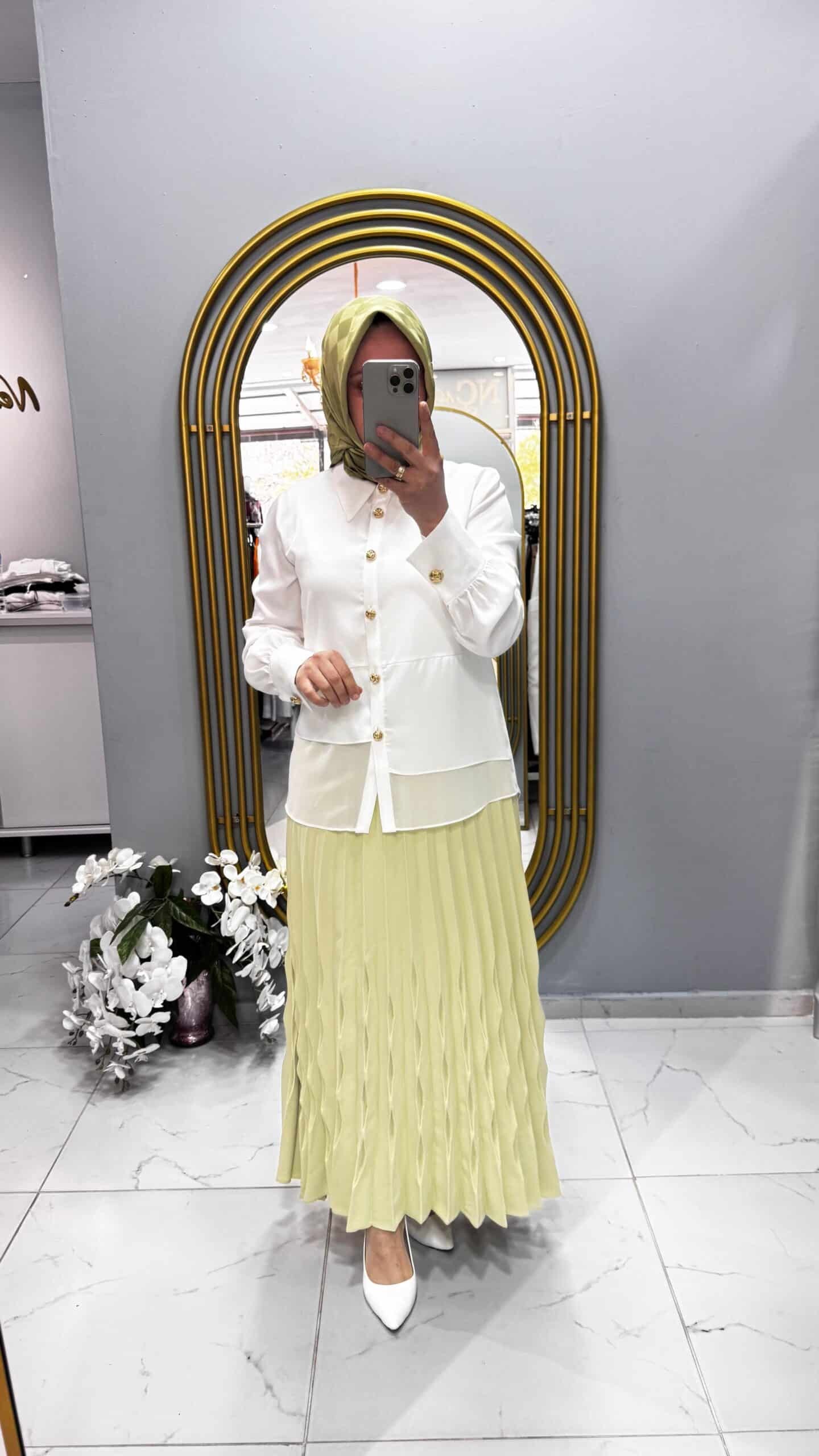 Ceremony AKORDİON PLİSELİ ETEK (5636)