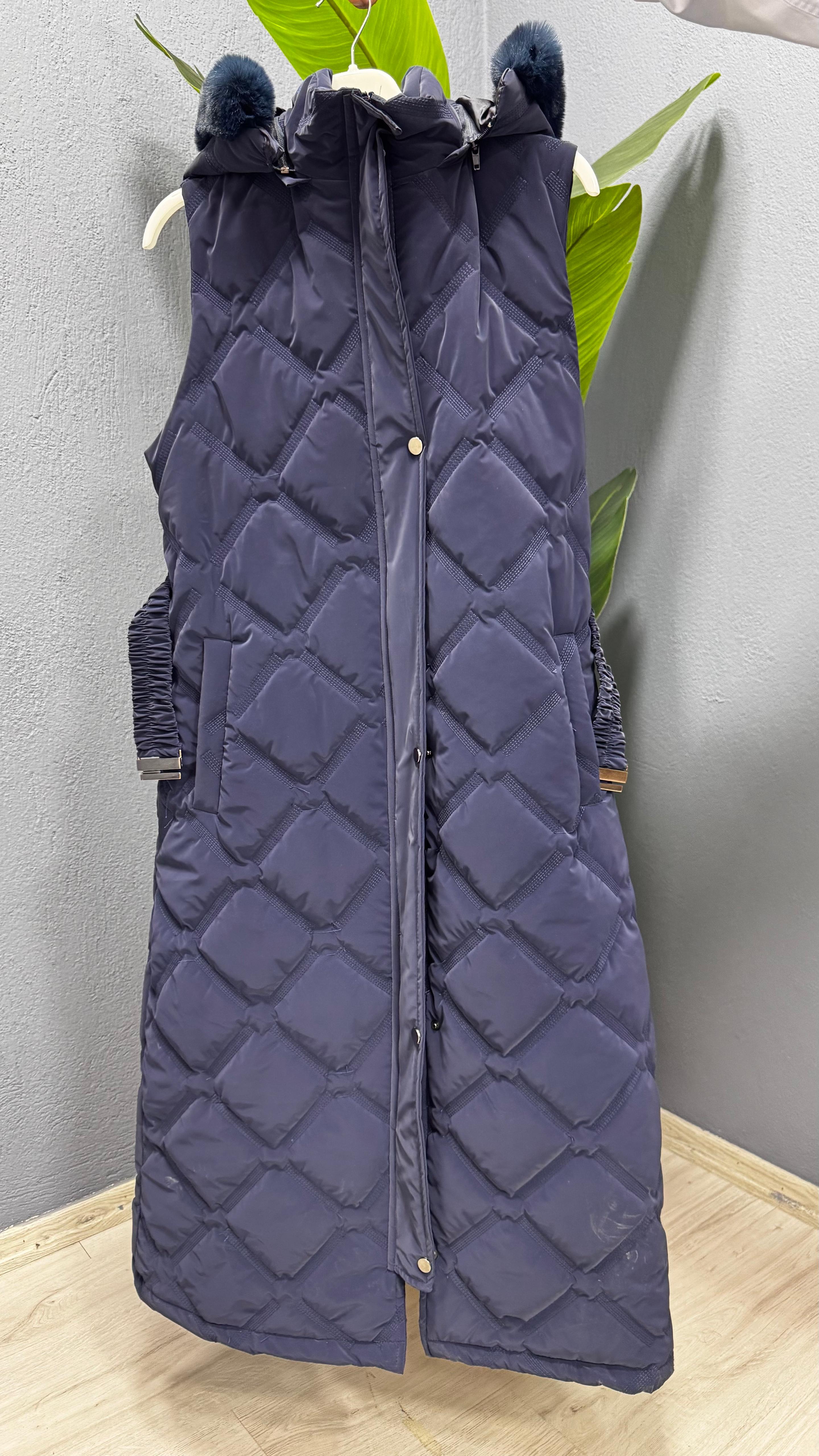 MARCHA  KAPİŞONLU KÜRKLÜ YELEK (20200)