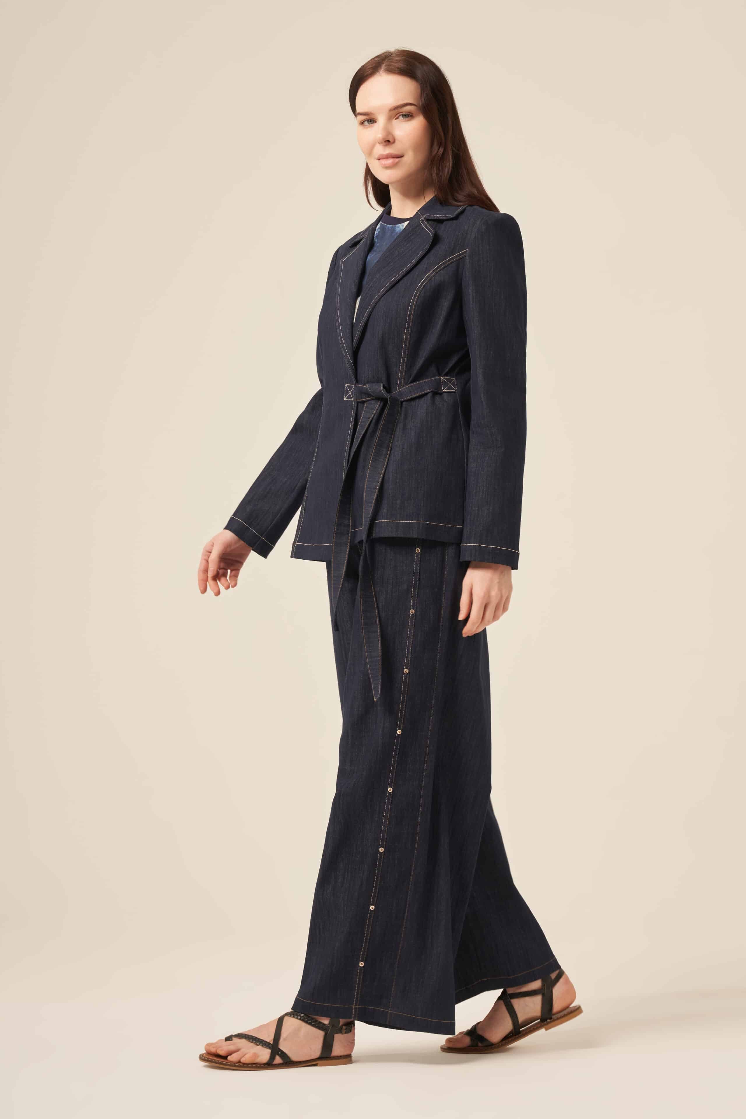 Ceremony Yandan Bağlamalı Denim Ceket (5855)