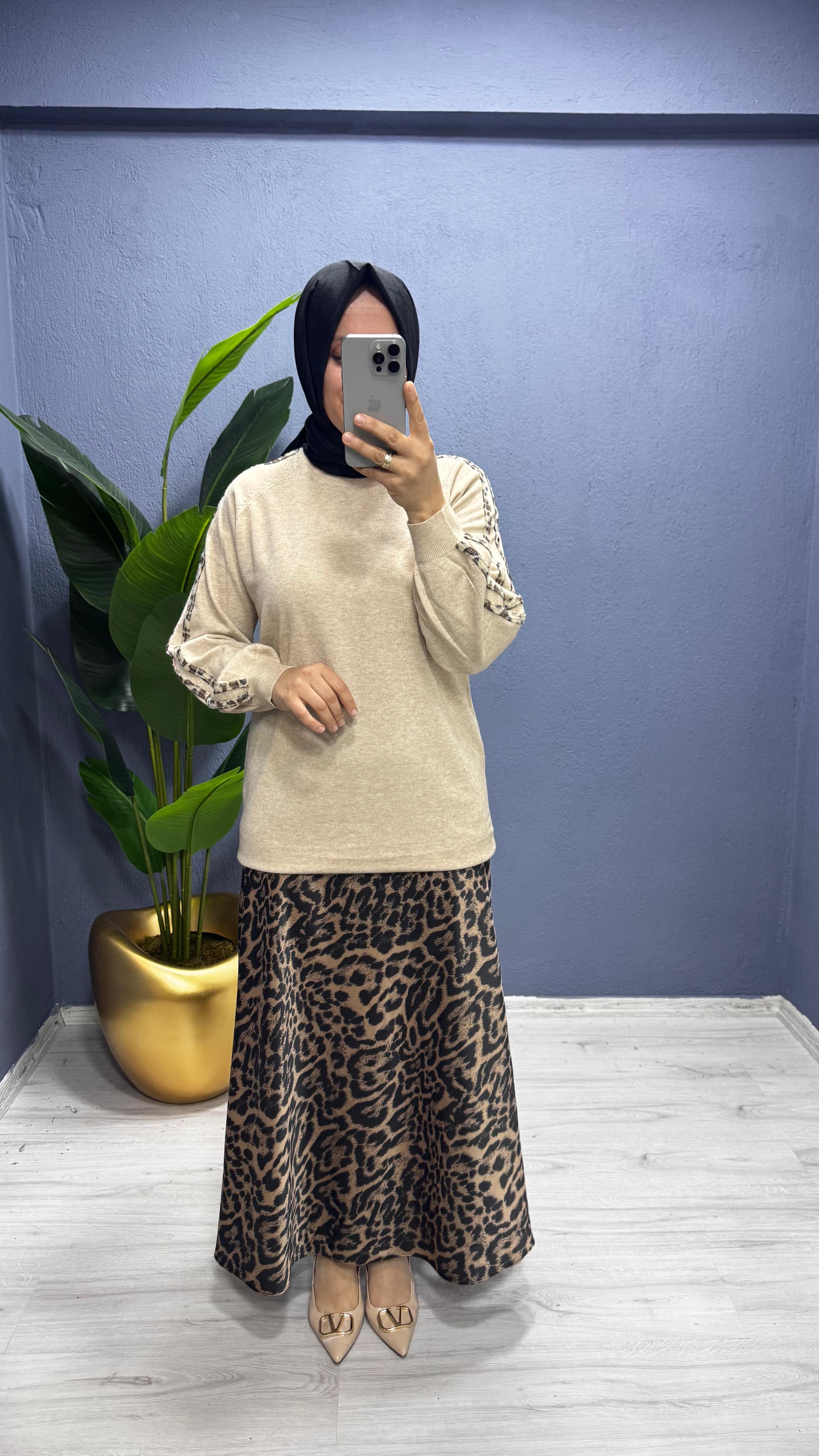 Missnisa Leopar  Saten Etek 447-3