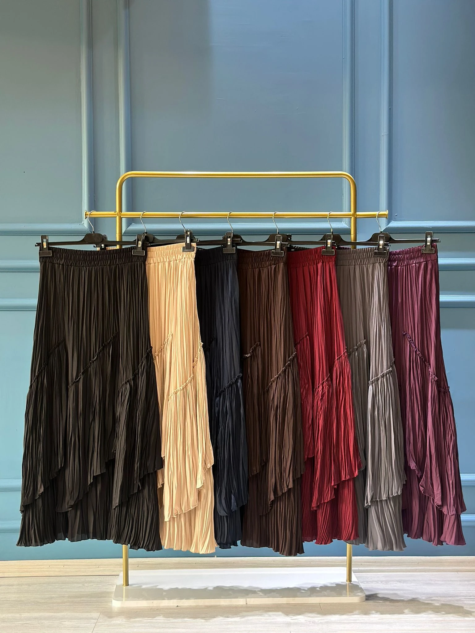 Sentez Viola Parçalı Kıriştırma Etek Etek (5475)