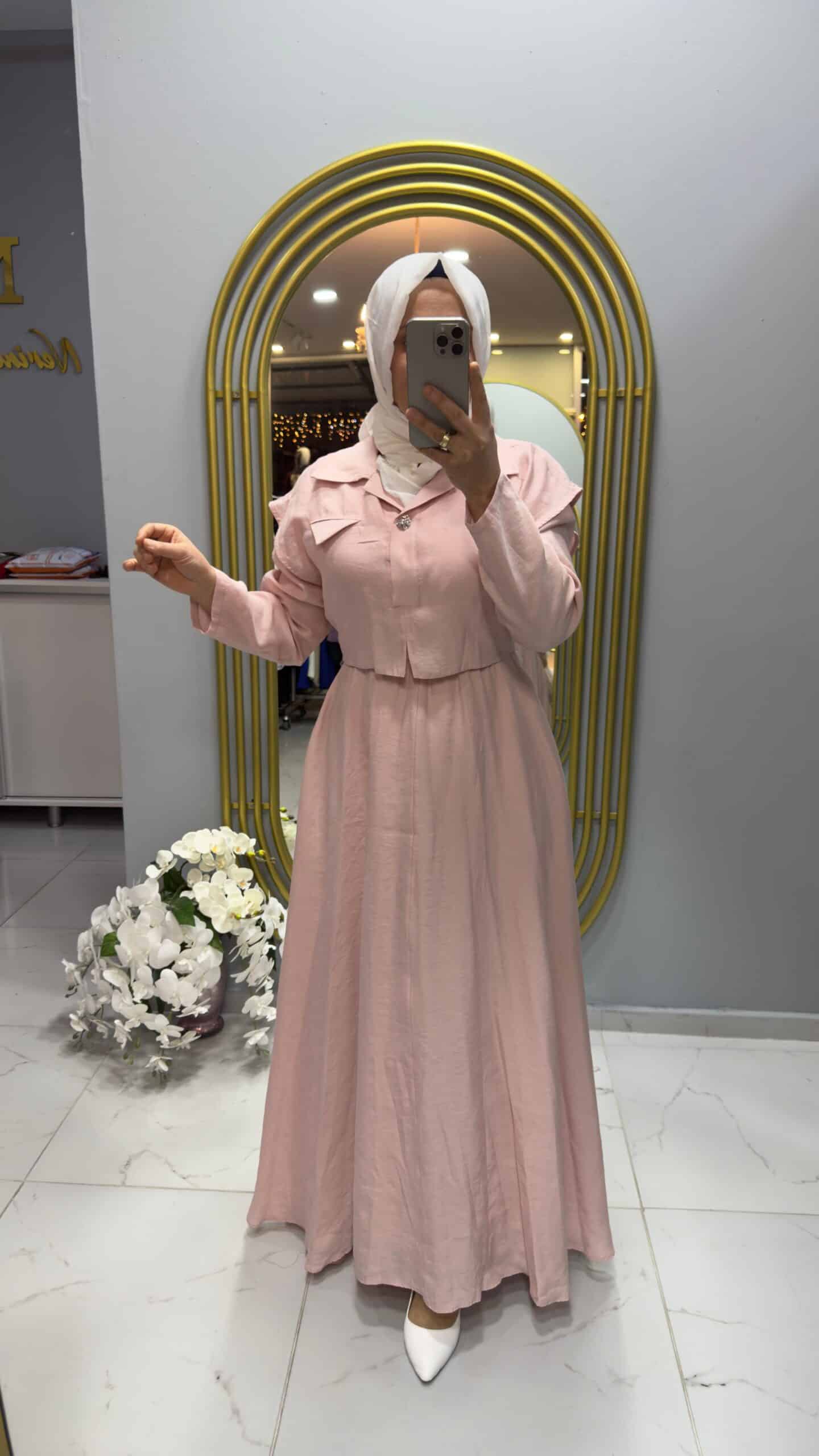 Ceremony Kendisinden Bolerolu Cupra Elbise (5773)