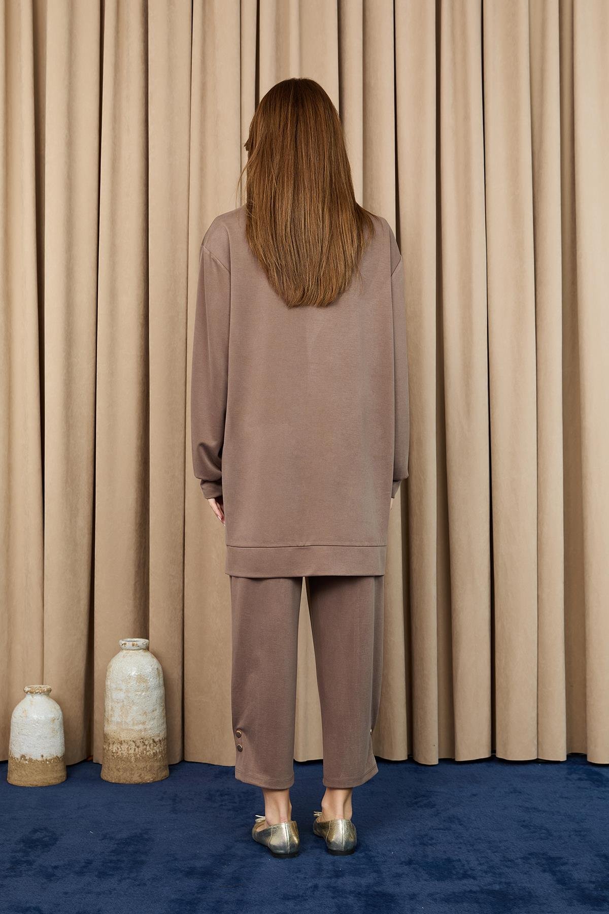 Puane Kadın Yaka Fermuar Detaylı Takım(14406)