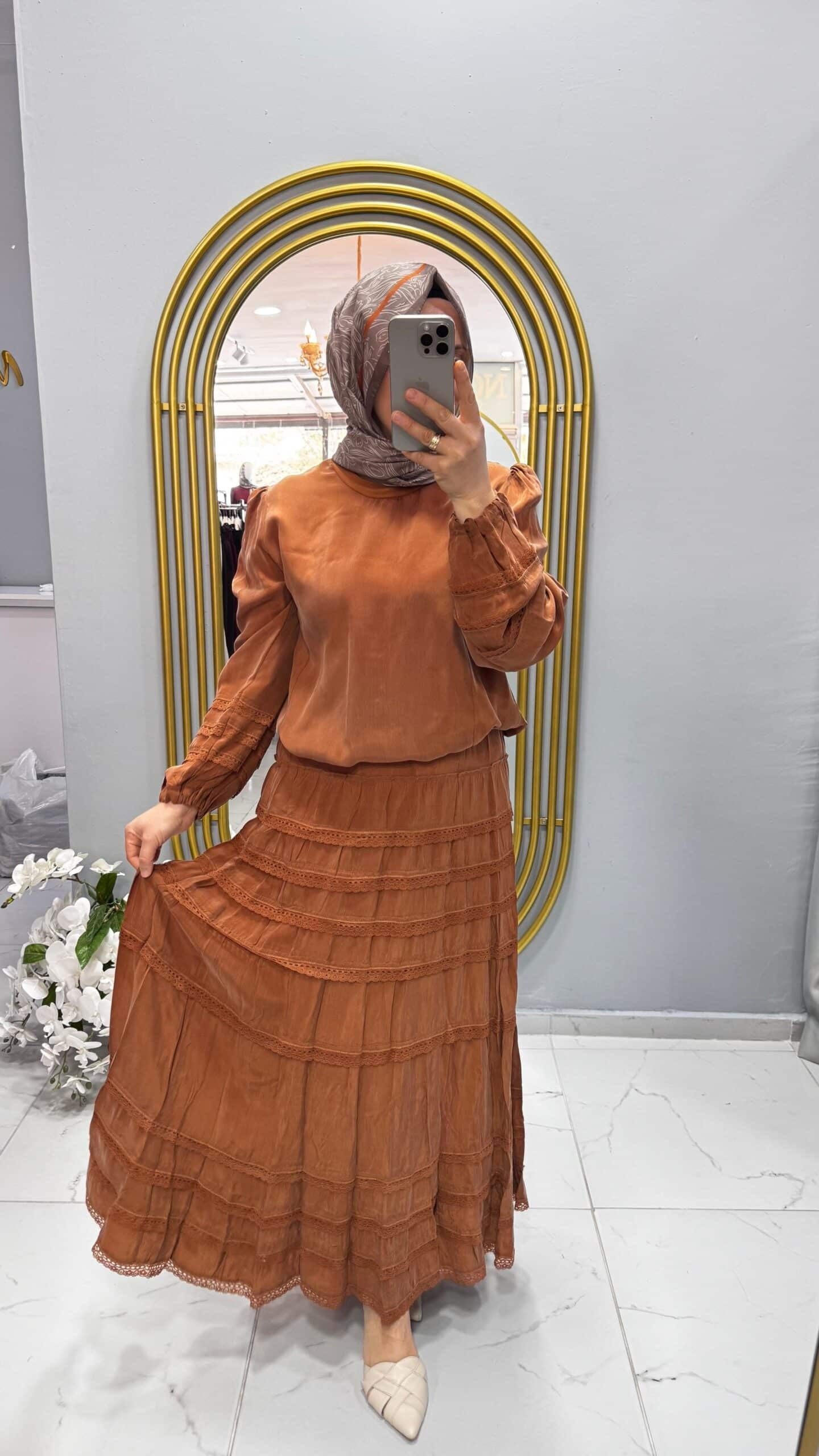 Misswhence Dantel Detaylı Etek Takım (37005)