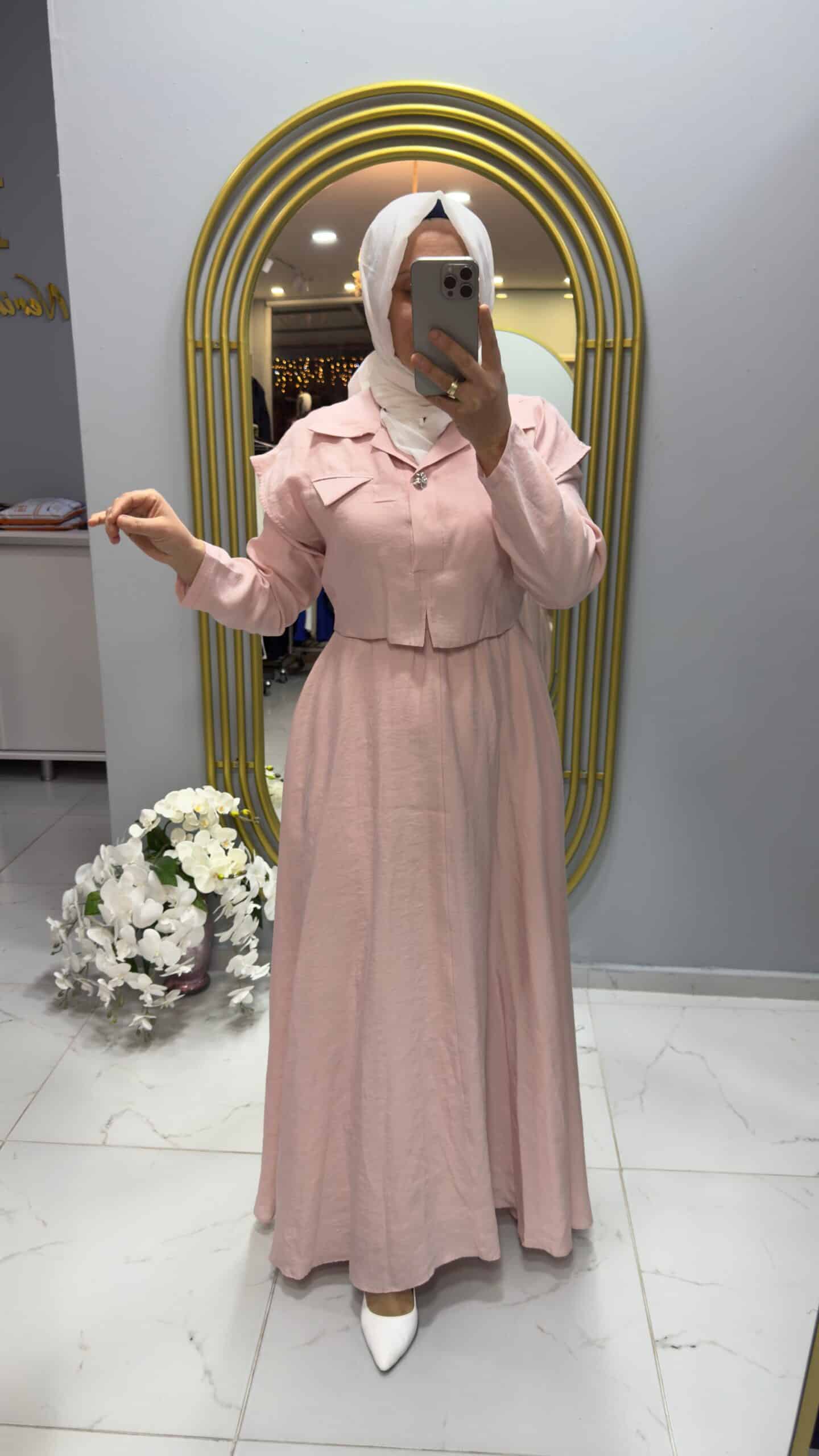 Ceremony Kendisinden Bolerolu Cupra Elbise (5773)