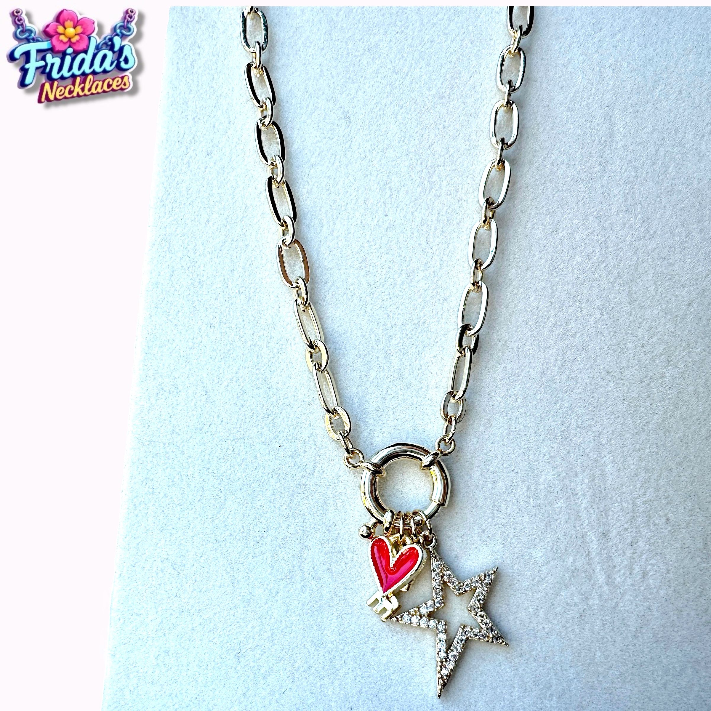 Özel Seri Kırmızı Kalp Charm Kolye