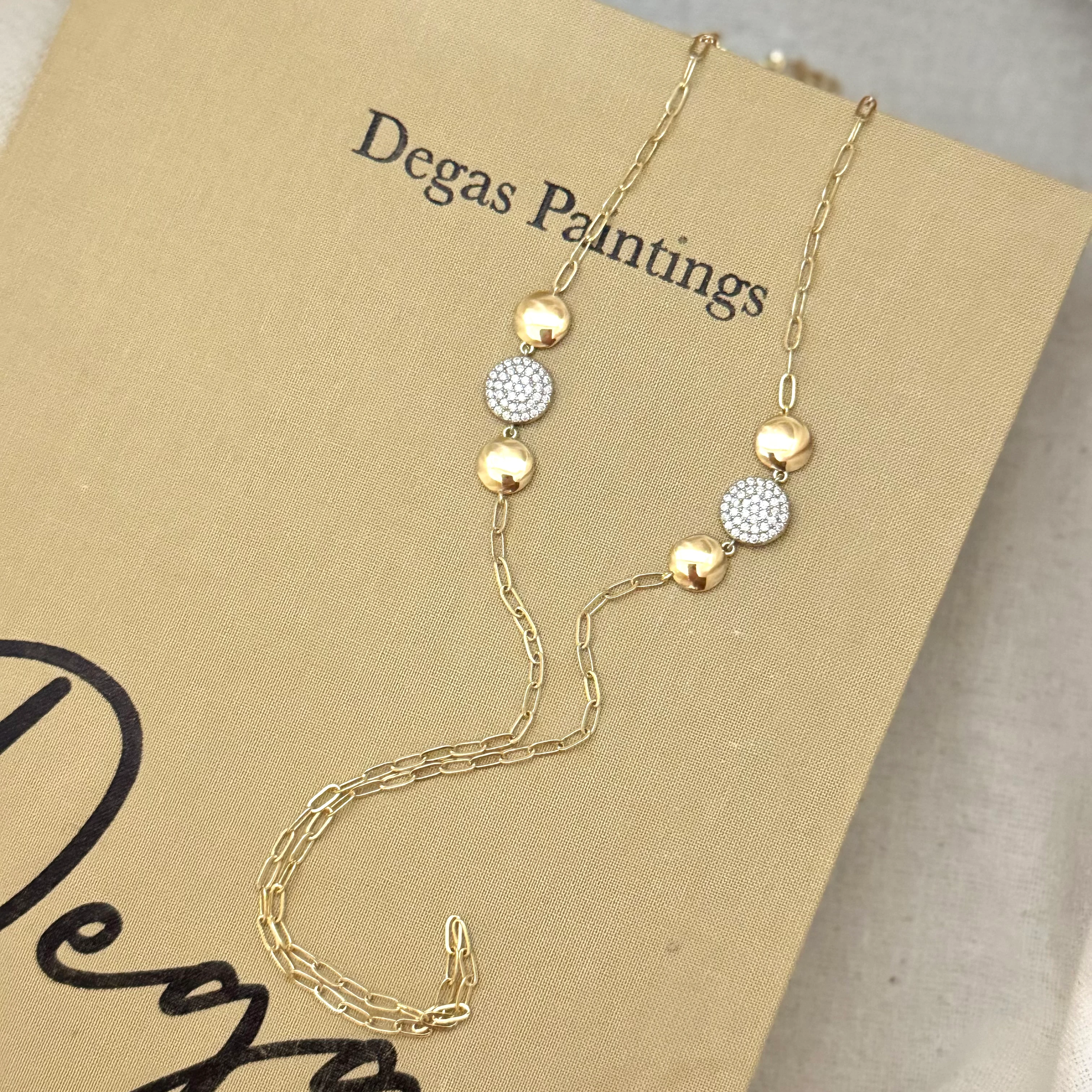 Yuvarlak Taşlı Modern Zincir 