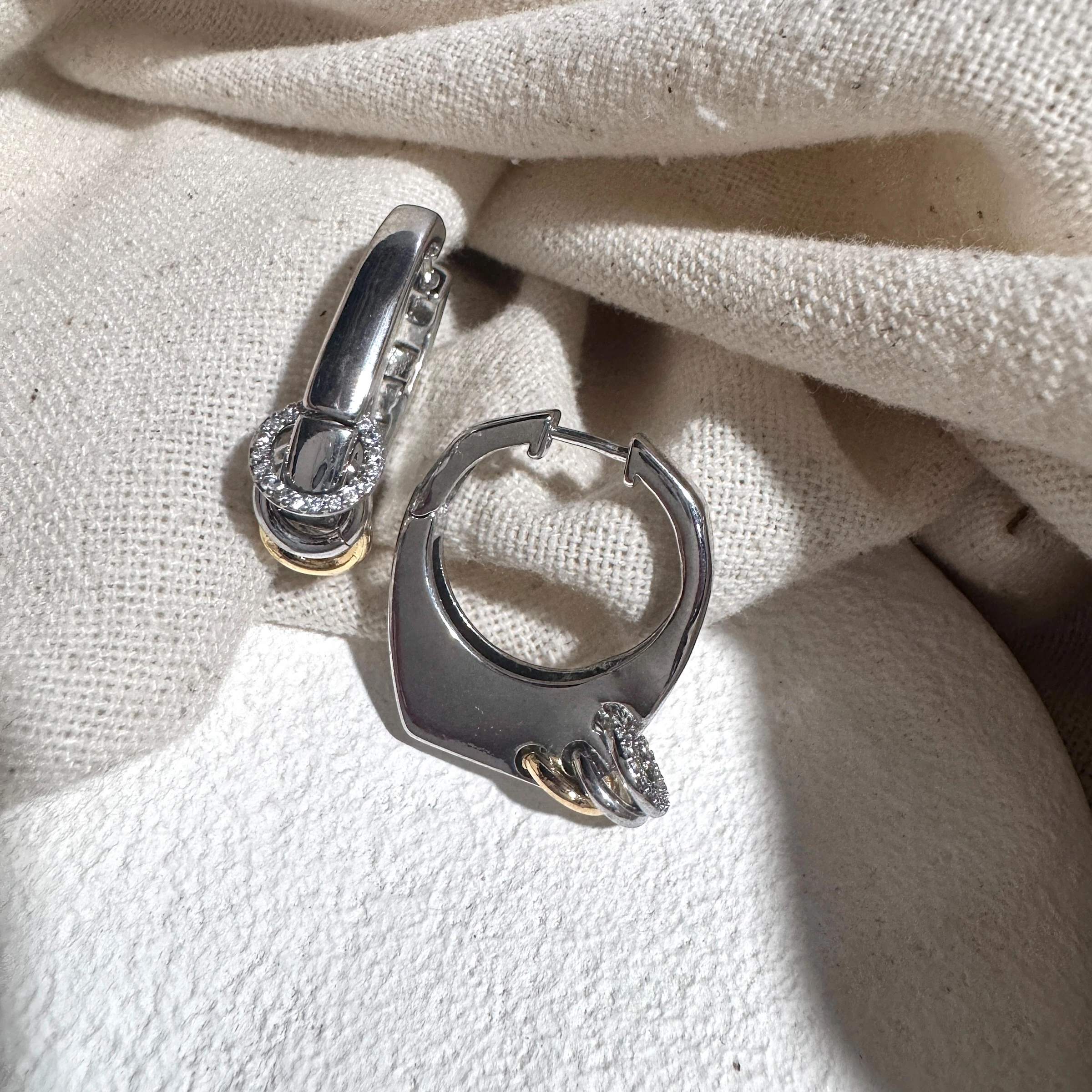 İki Renkli Halka Sallantılı Küpe