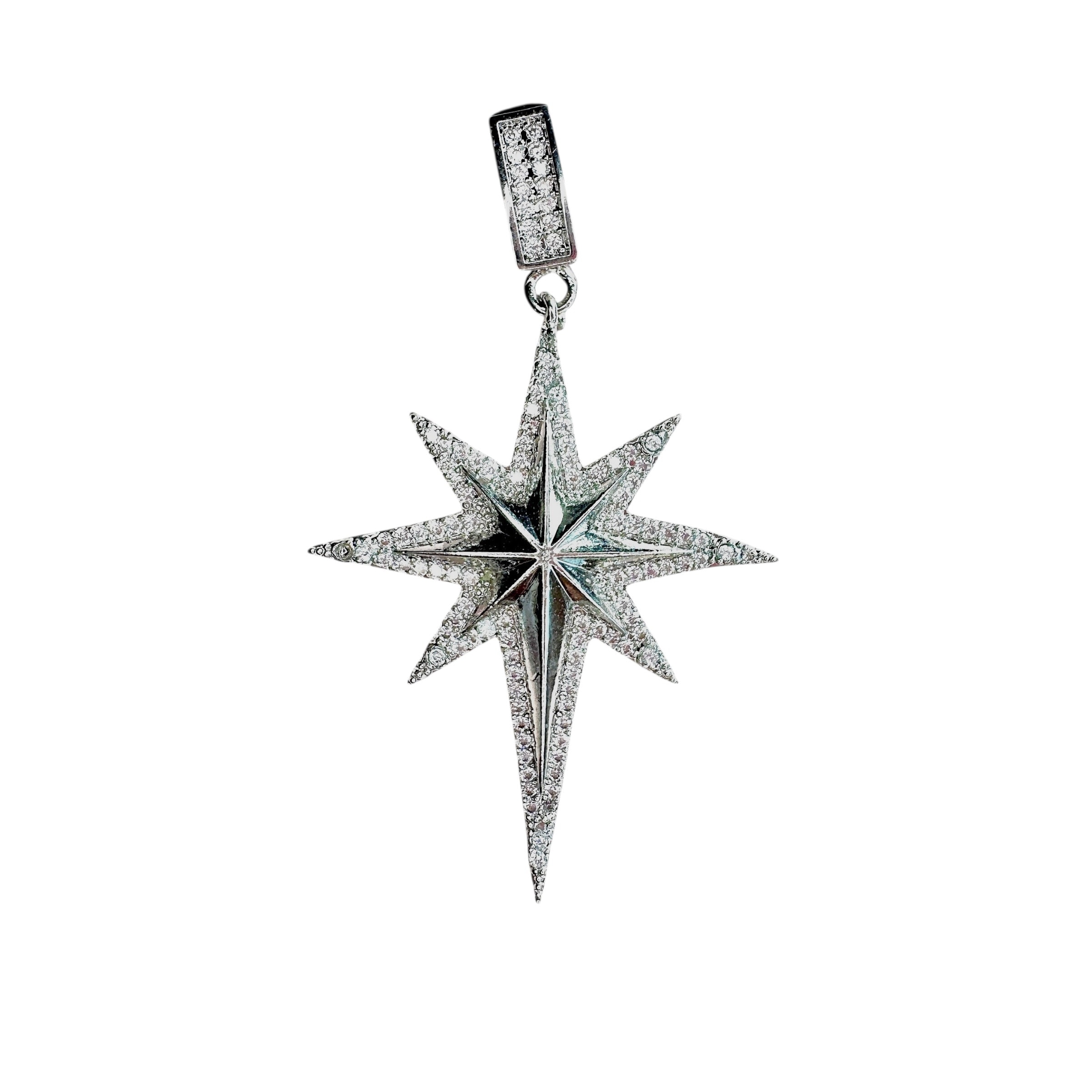 Silver Taşlı Kutup Yıldızı Charm
