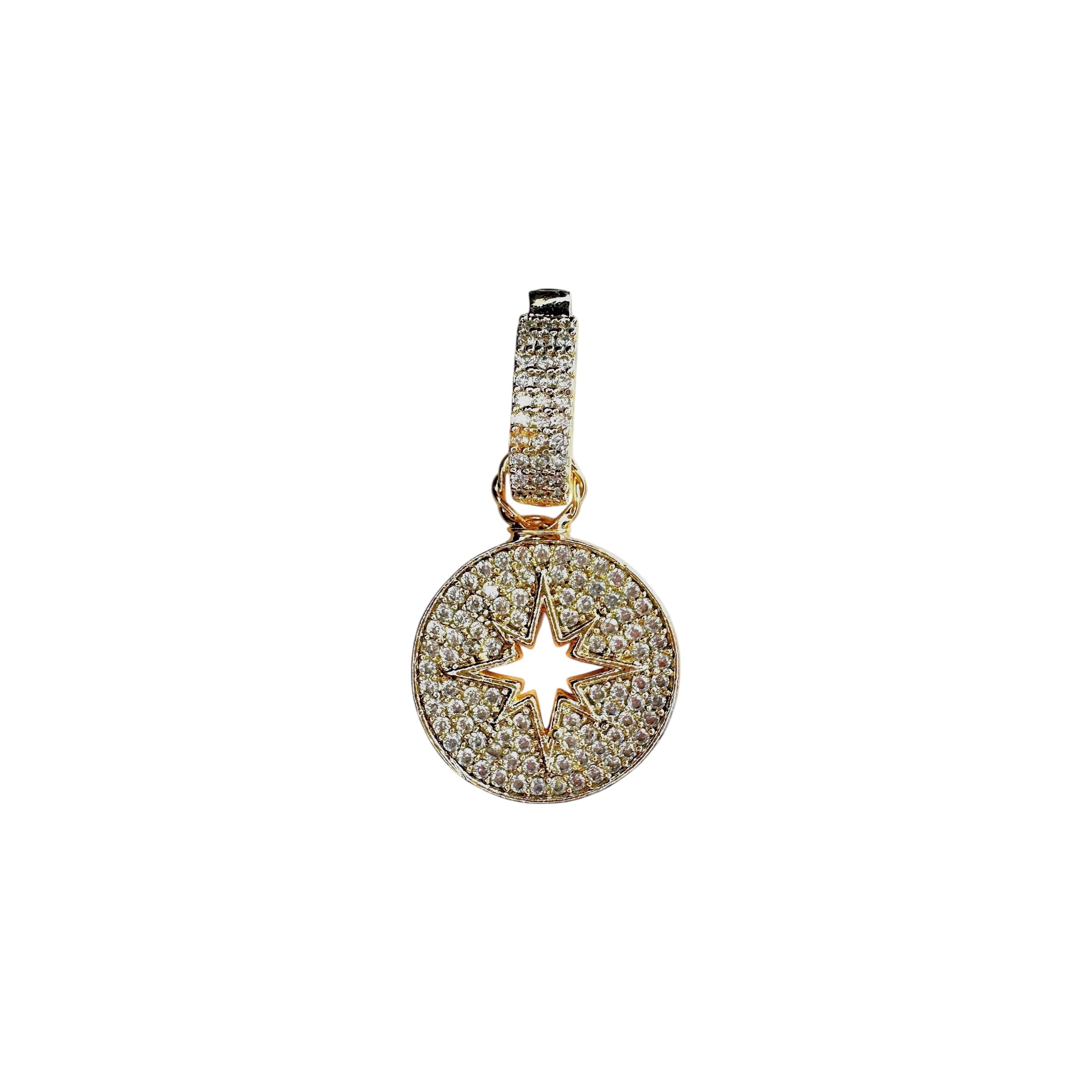 Gold Taşlı Yuvarlak Charm