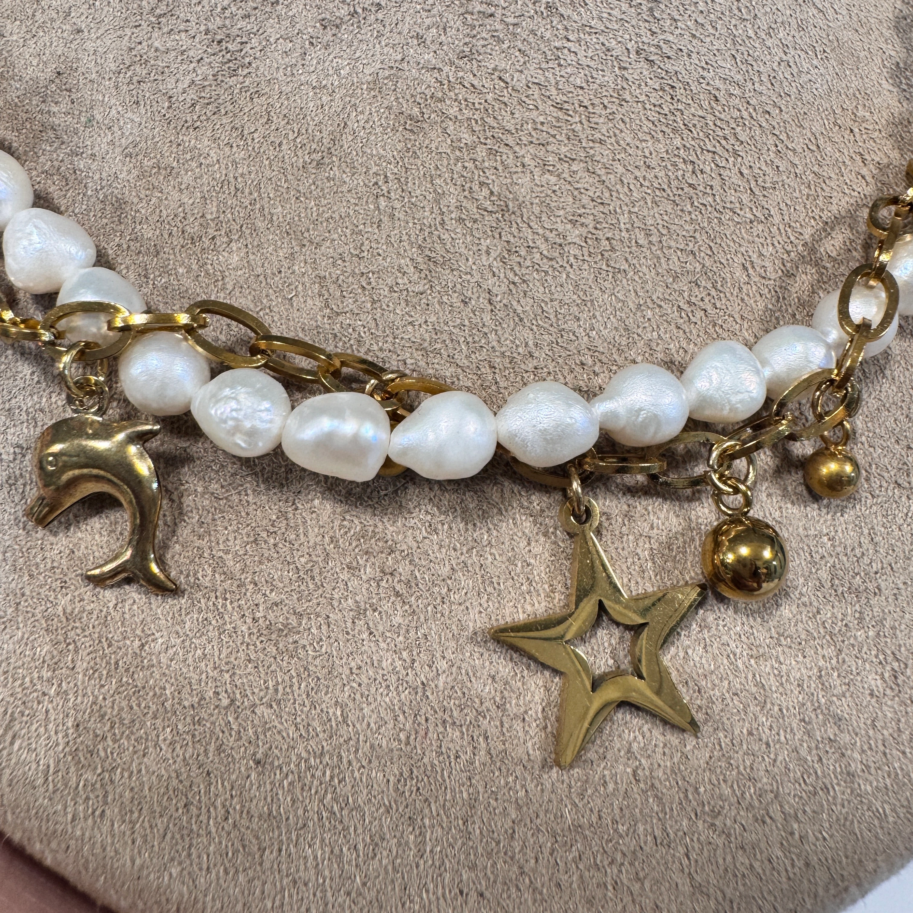 Doğal İnci Mini Charm Tasarım Kolye