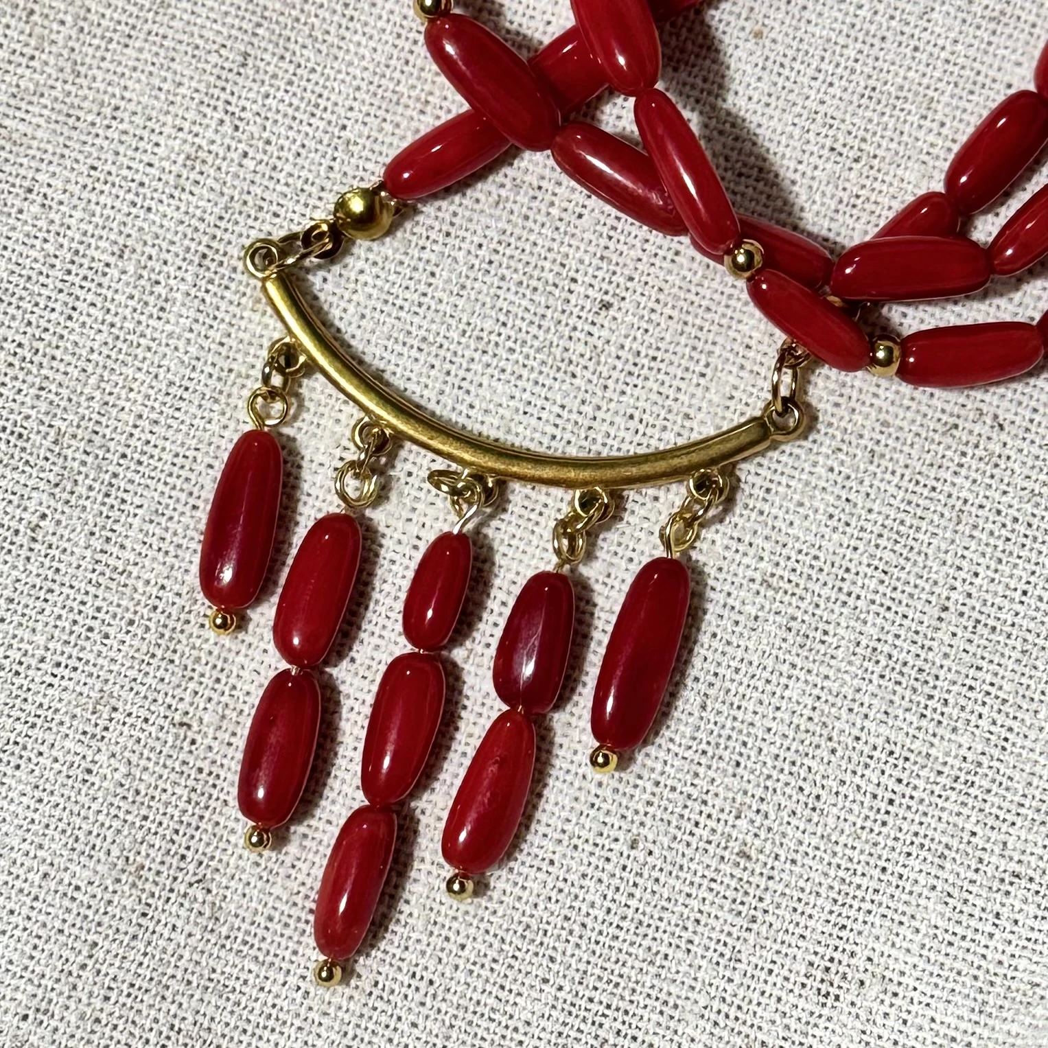 Doğal Mercan Bohem Tasarım Kolye