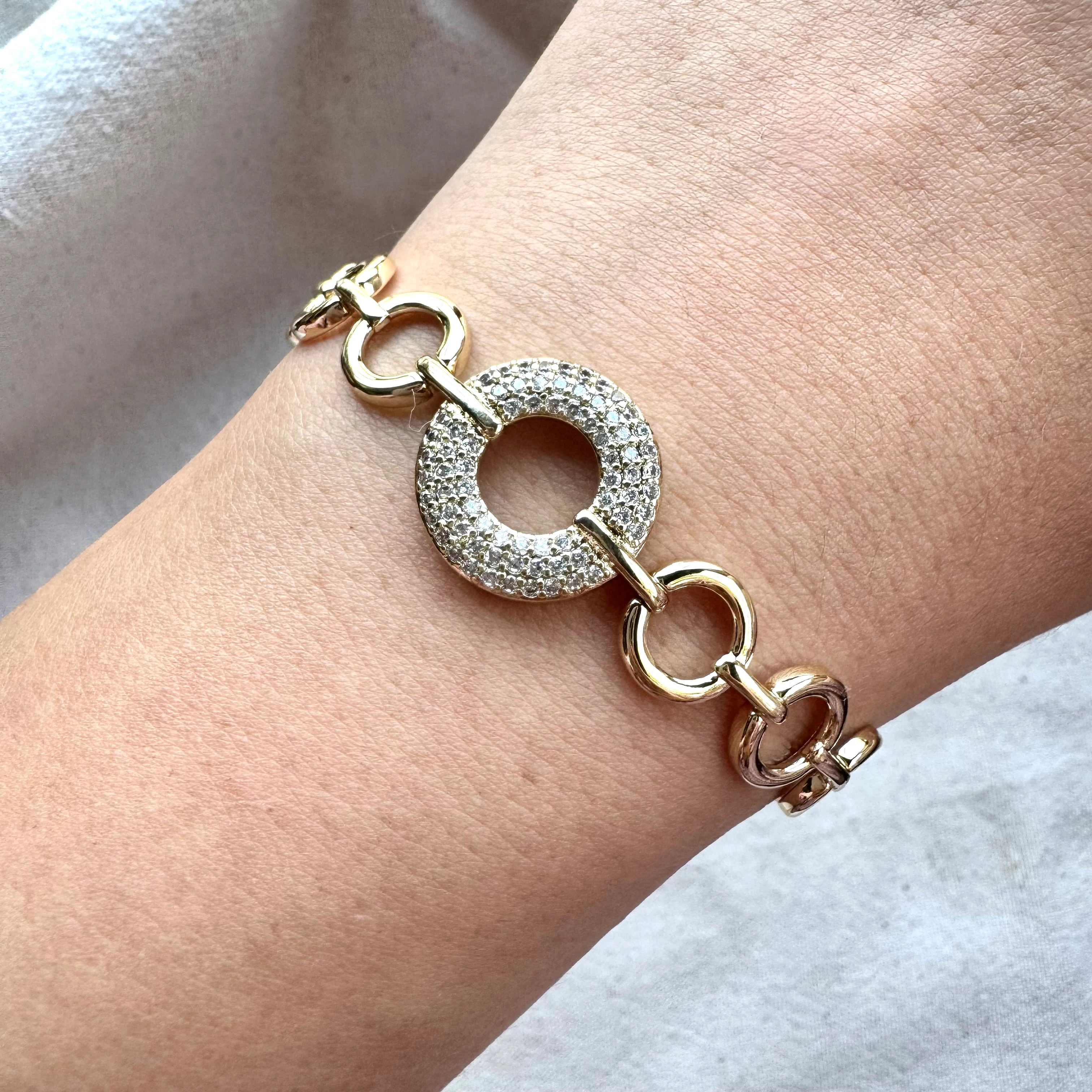 Halka Zirkon Taşlı Bileklik