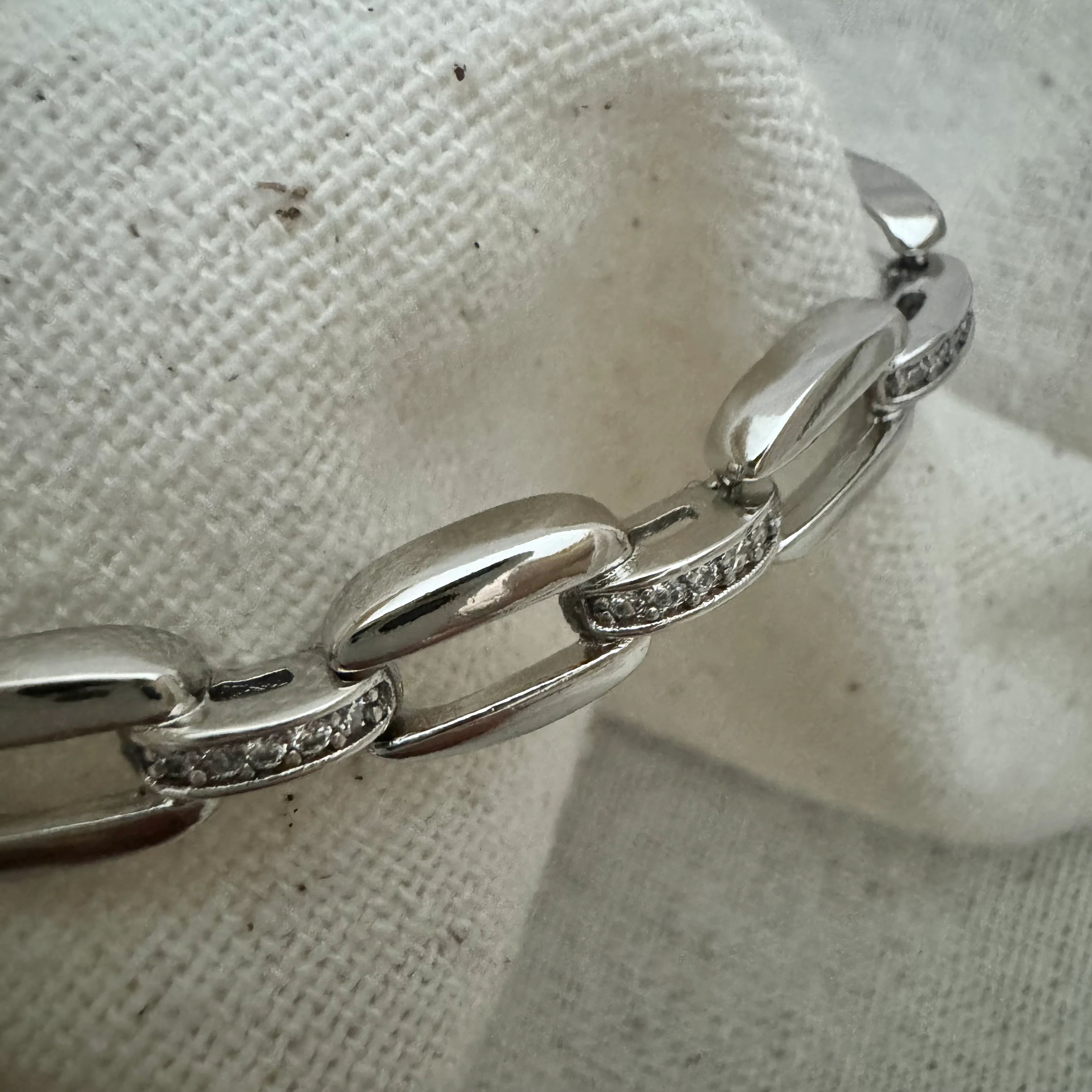 Ara Taşlı Oval Zincir Bileklik