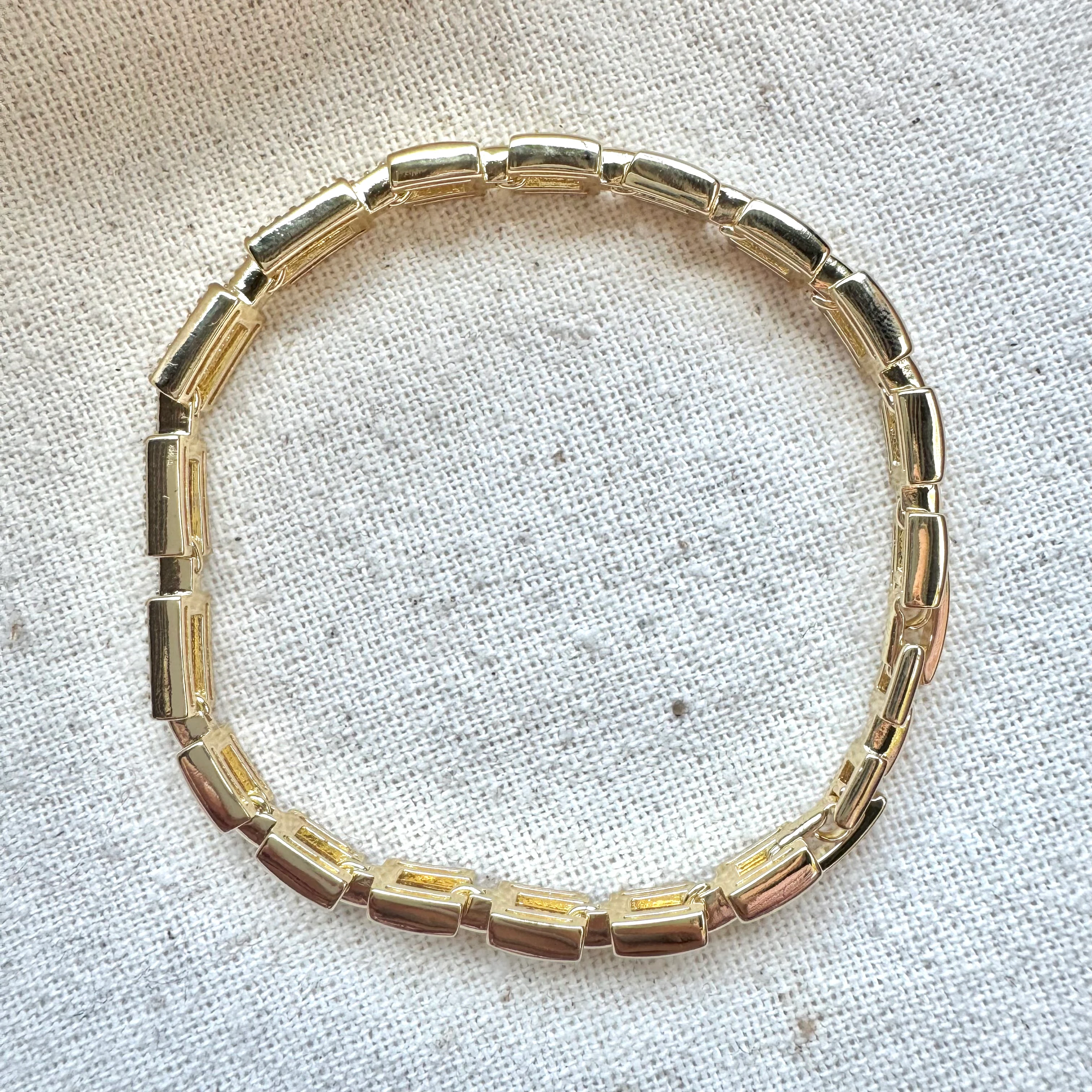 Dikdörtgen Zirkon Taşlı Bileklik