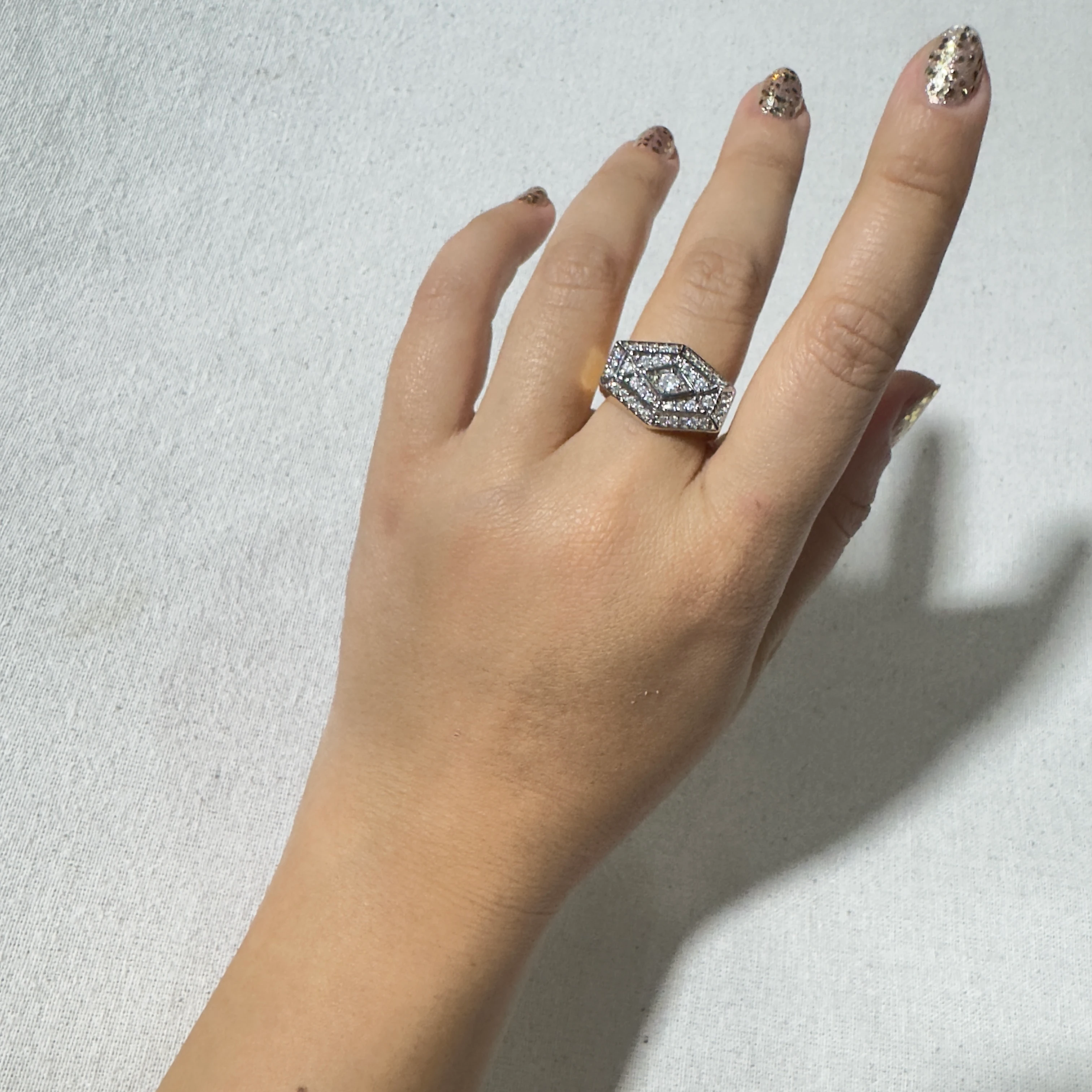 Çift Renk Mega Taşlı Yüzük