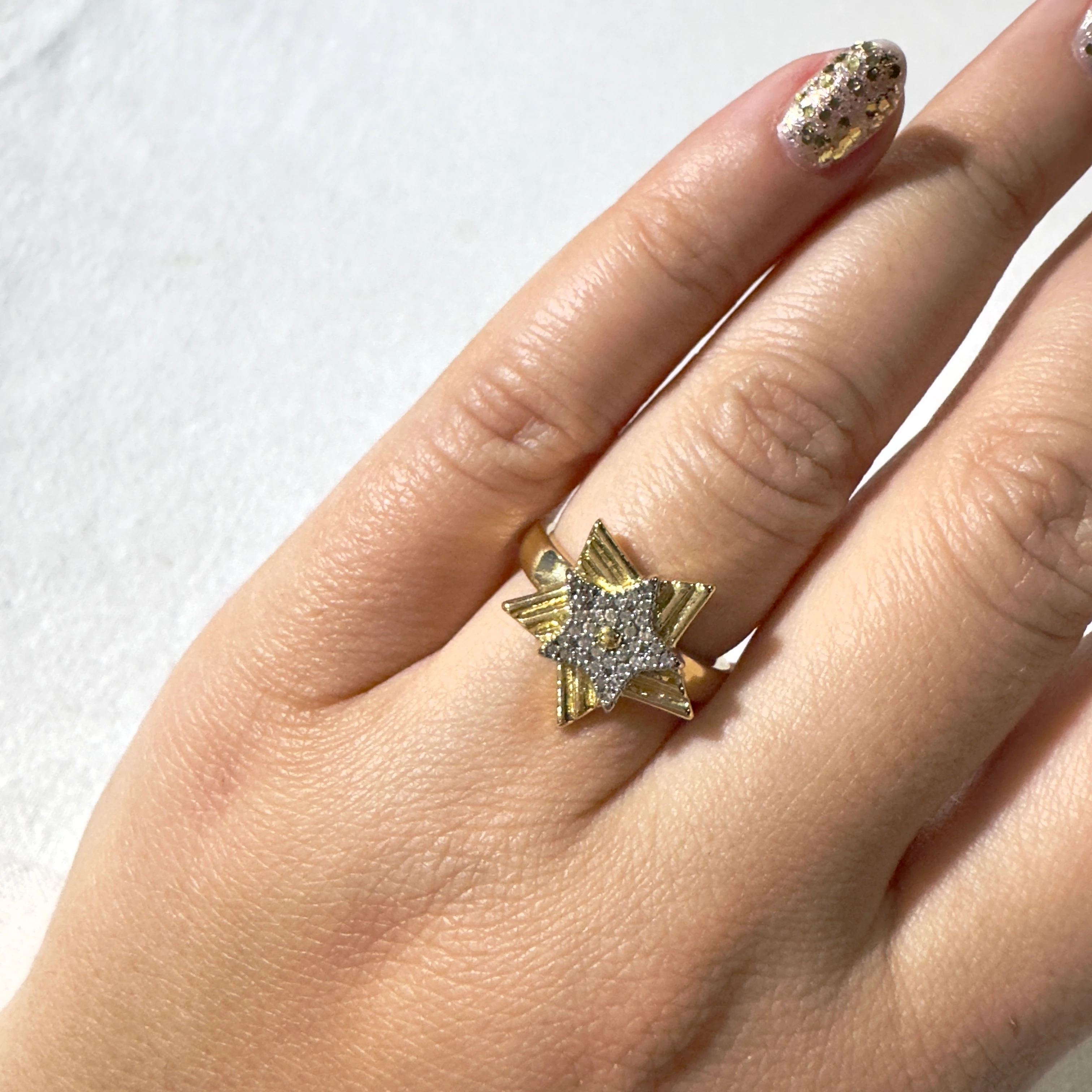 Çift Renk Yıldız Taşlı Yüzük