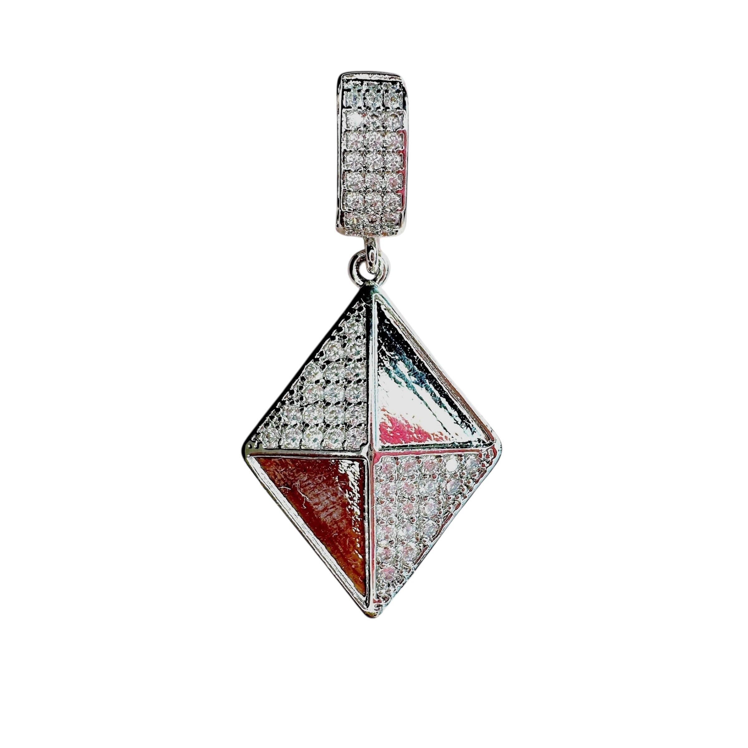 Silver Taşlı Dörtgen Charm