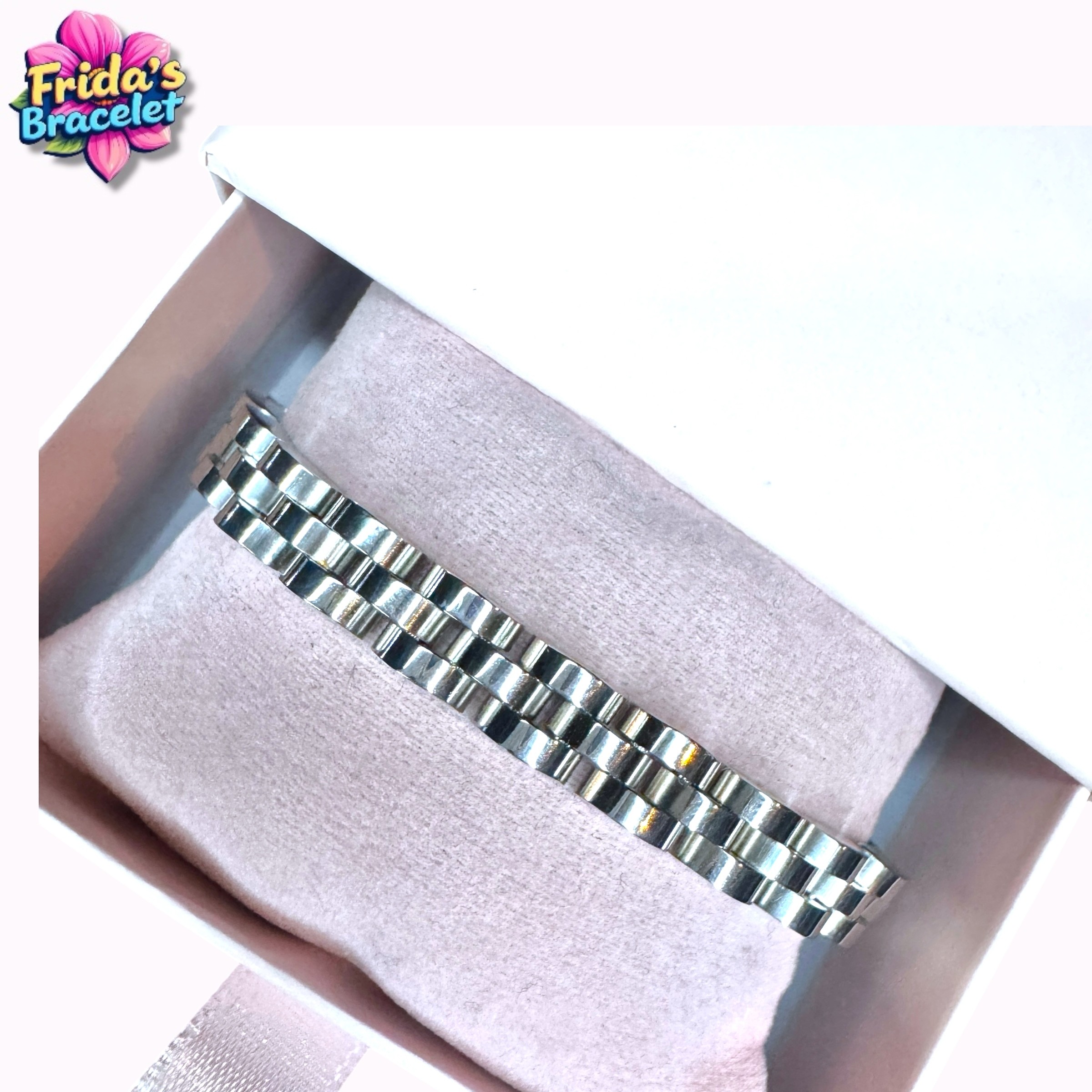 Çelik Unisex Düz Silver Rolex Bileklik
