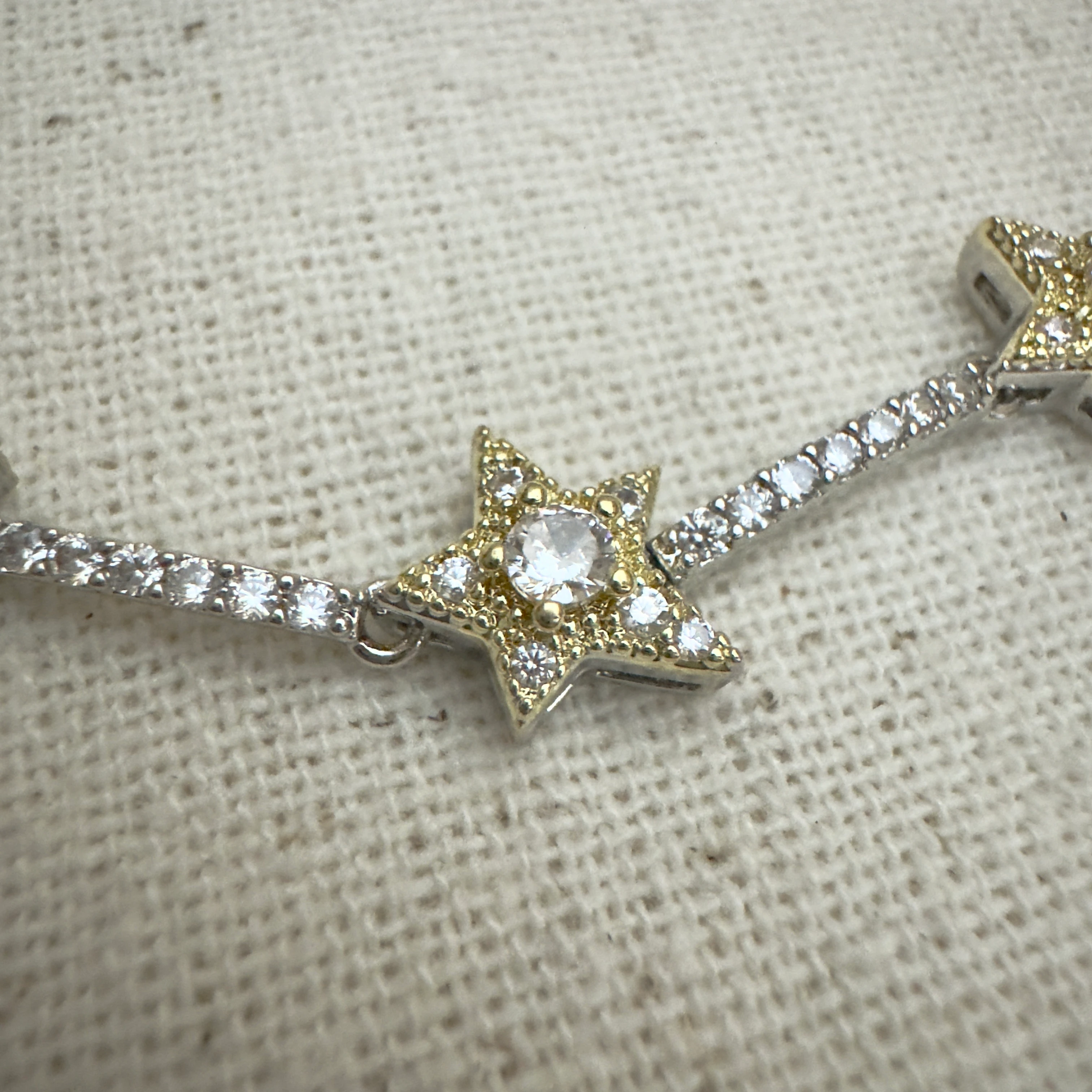 Zirkon Taşlı Çift Renk Yıldız Bileklik