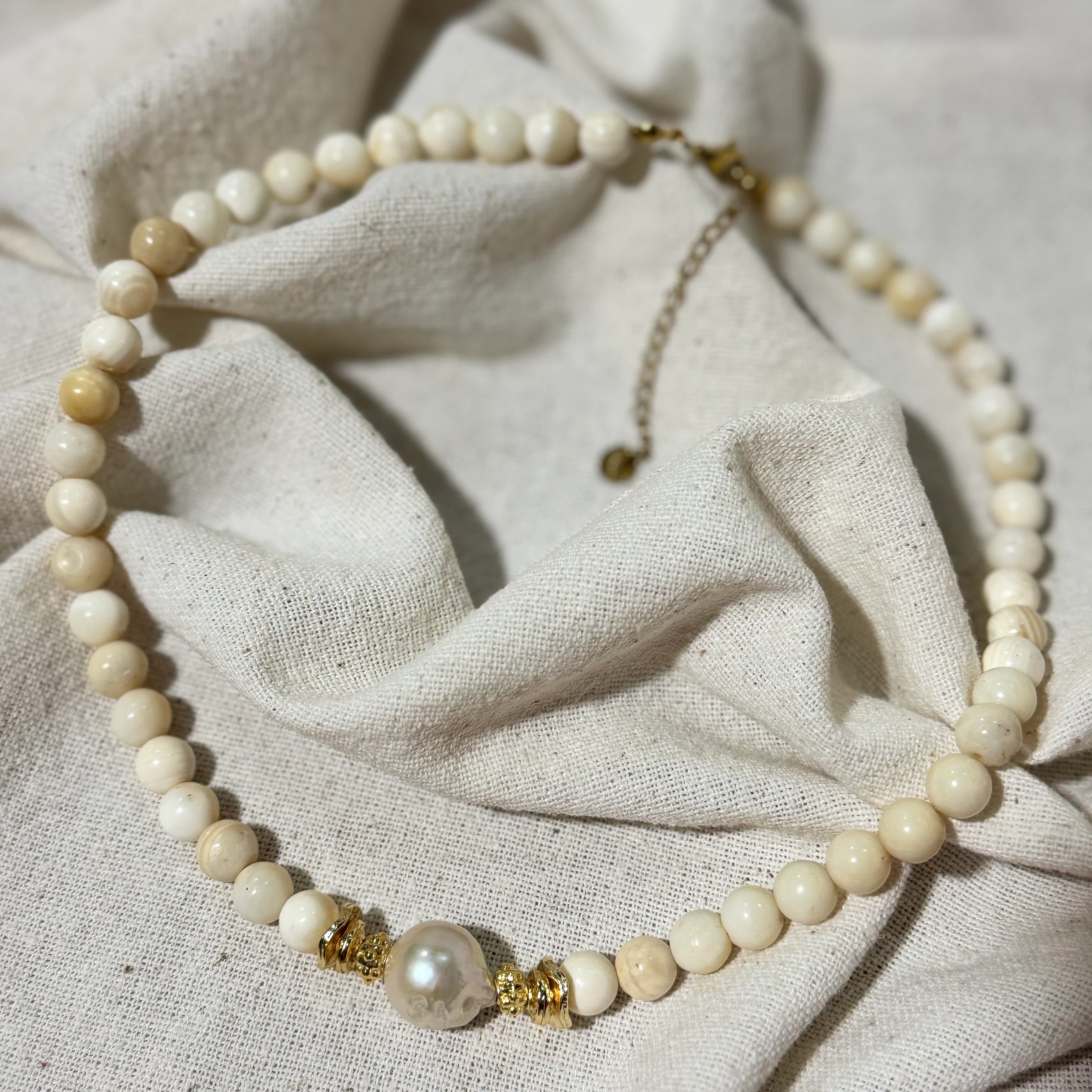 Doğal Sedef & İnci Tasarım Kolye