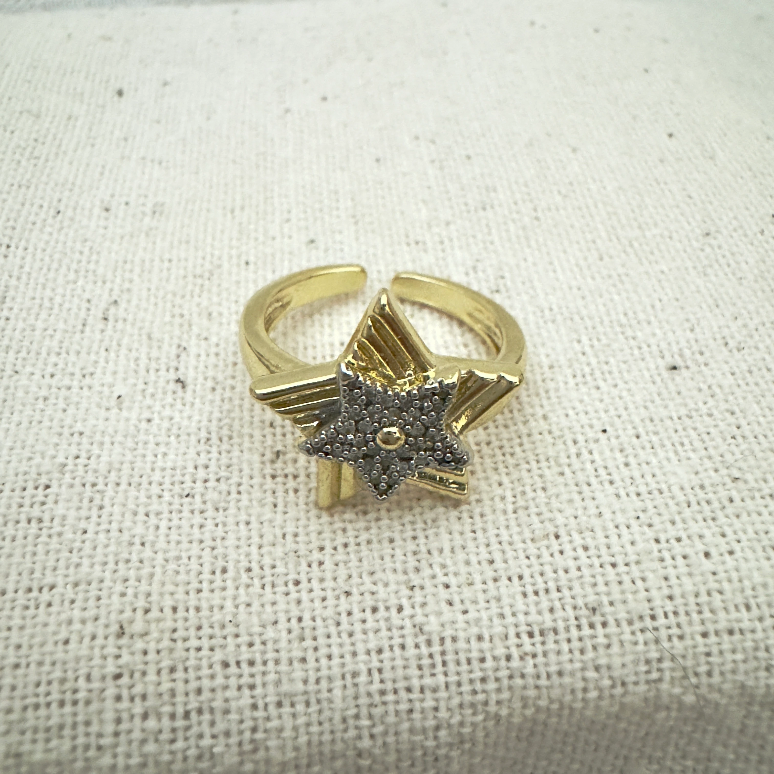 Çift Renk Yıldız Taşlı Yüzük