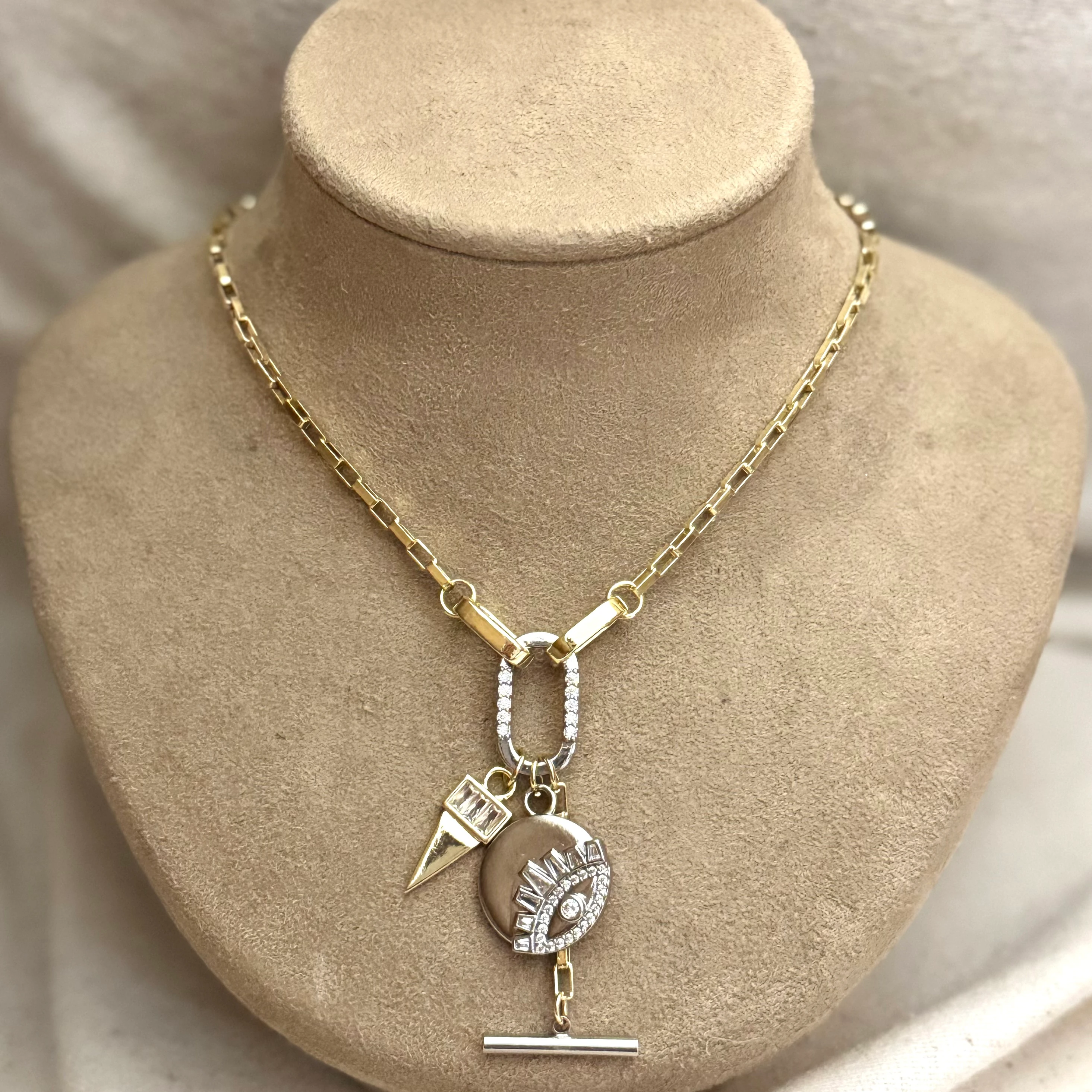 Çift Renk Charm Tasarım Kolye 