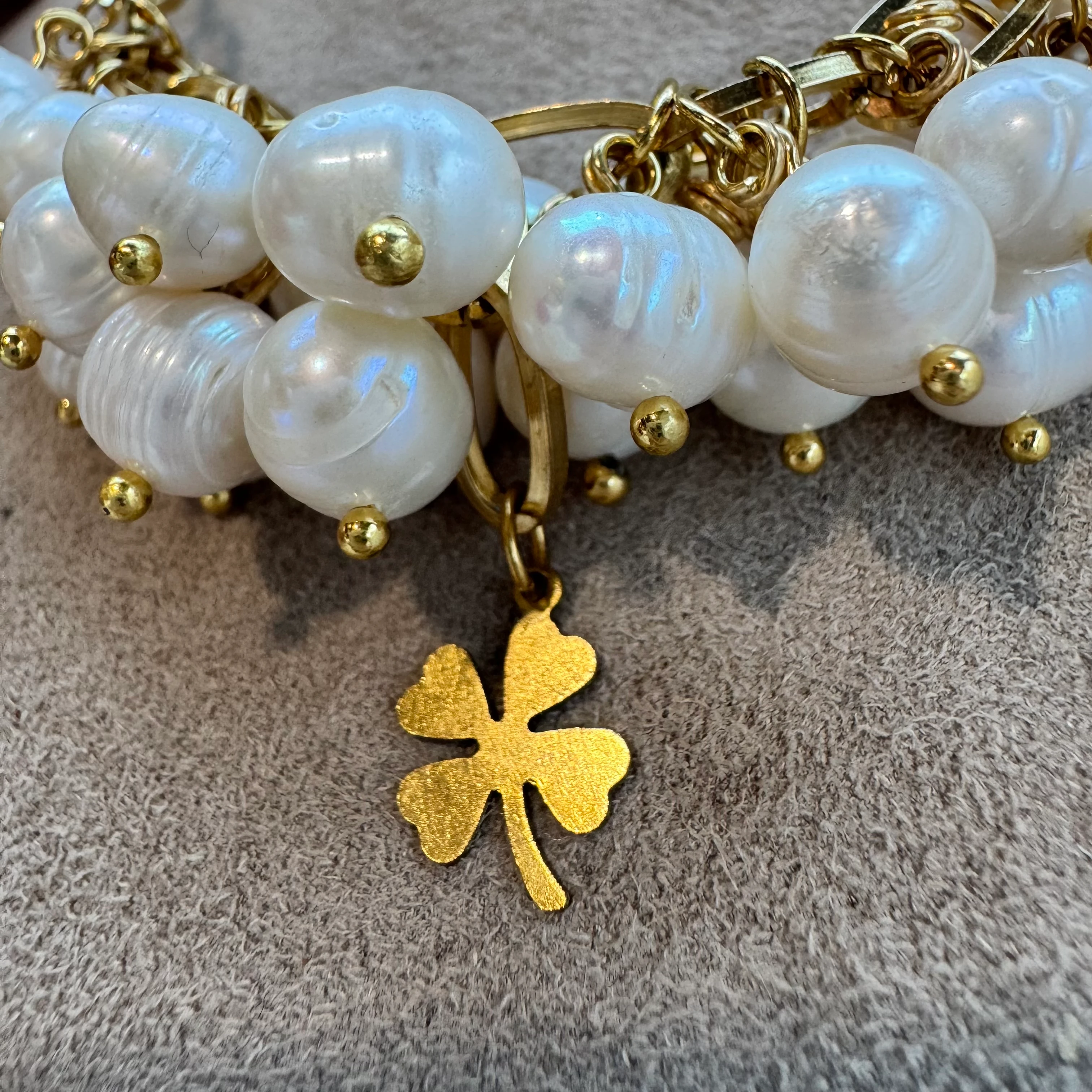 Doğal İnci Çelik Yonca Tasarım Kolye