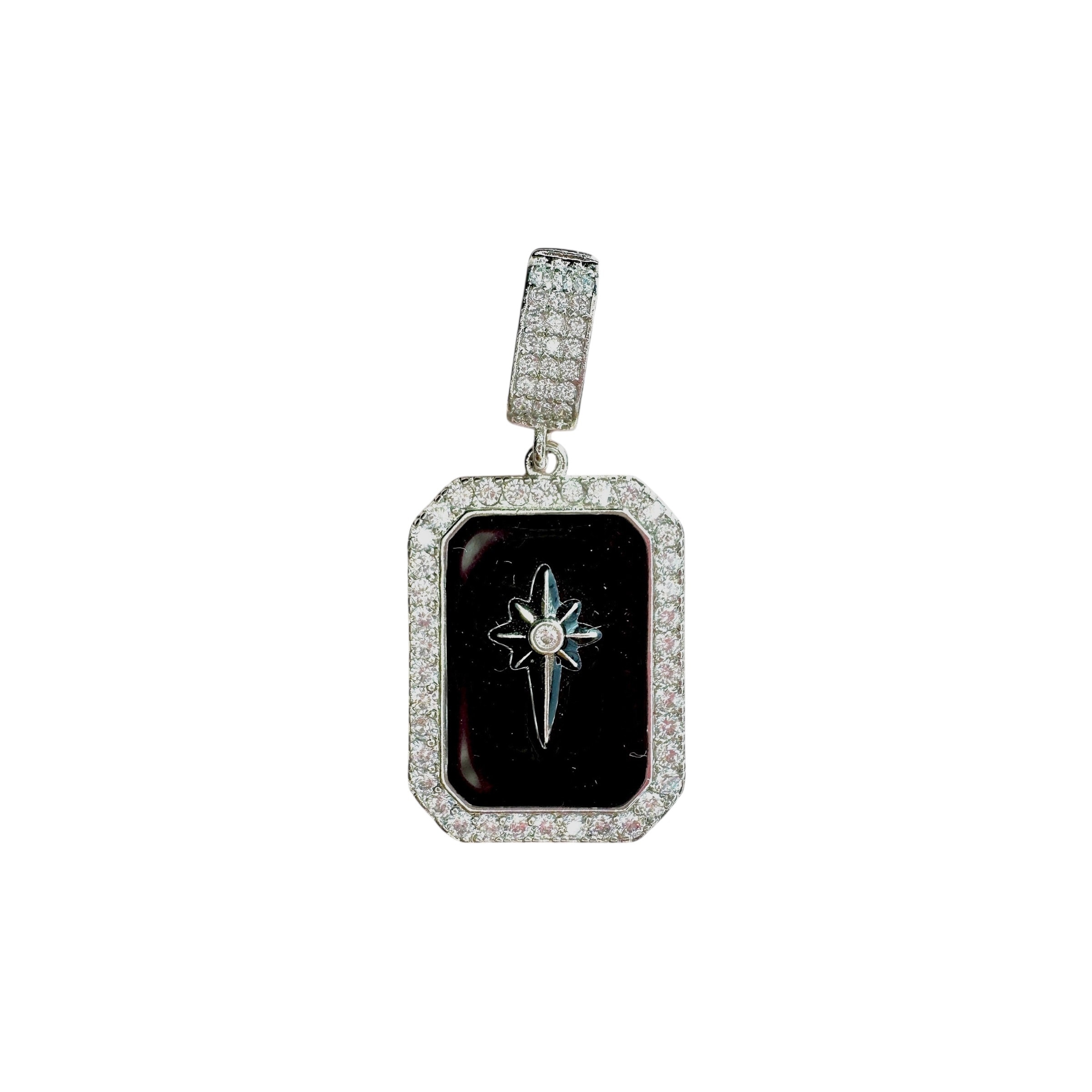 Silver Siyah Kutup Yıldız Charm